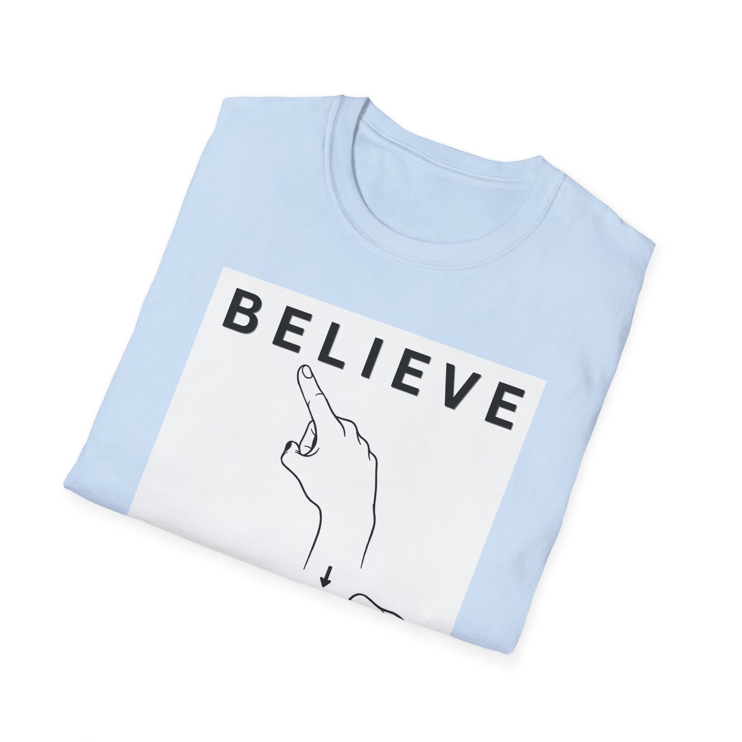 Believe Minimalist T‑Shirt — Inspirational Hand‑Line Art Tee