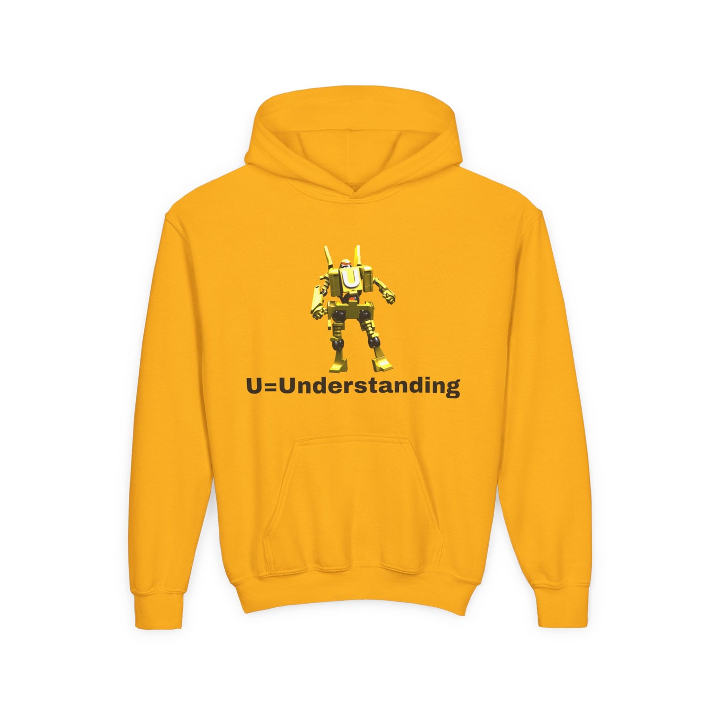 Unisex Robot U=  Understanding Hoodie, Sweatshirt, Graphic Pullover, Casual Wear, Gift for Boys and Girls, School Spirit Apparel
