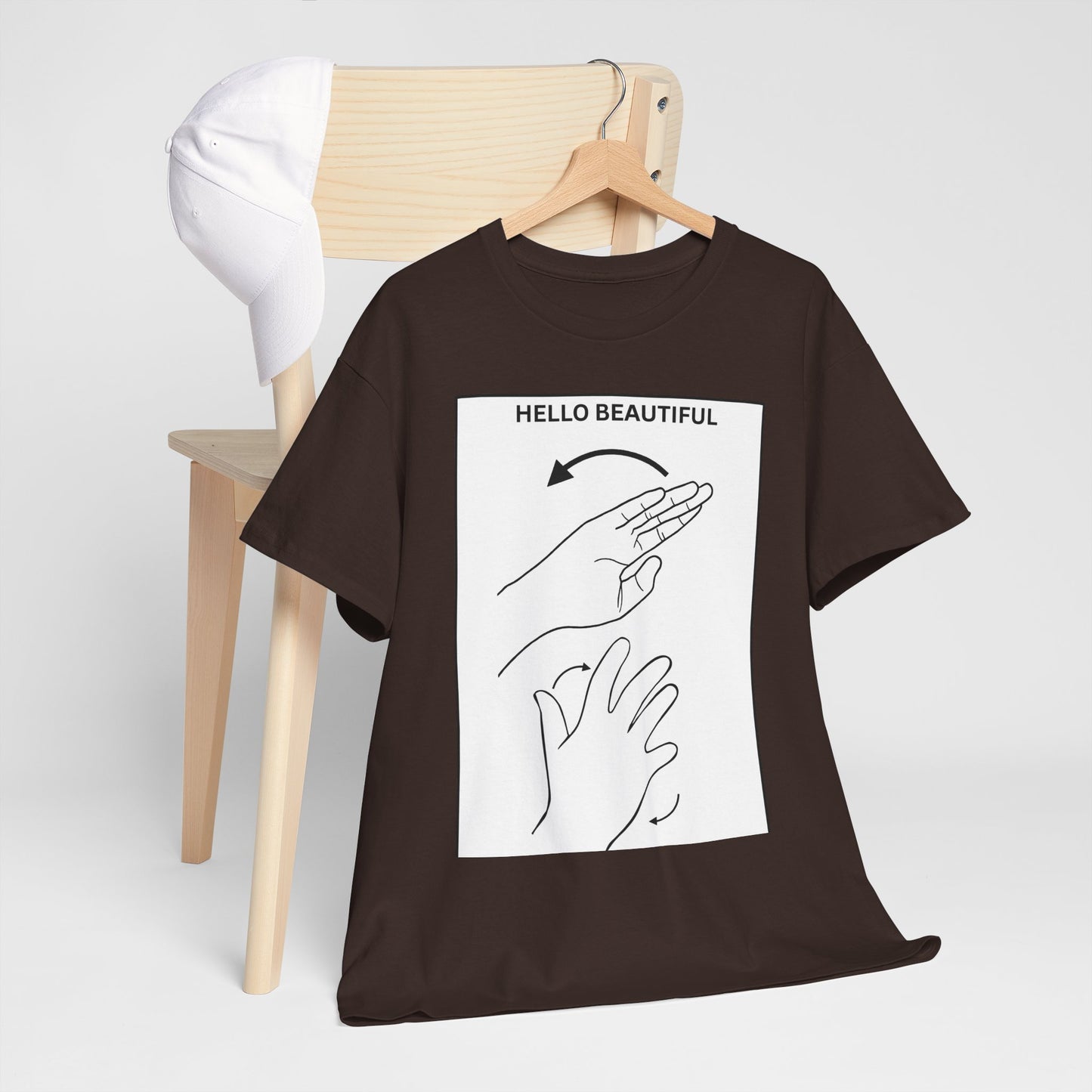 Hello Beautiful Sign Language T-Shirt — ASL Floral Graphic Tee