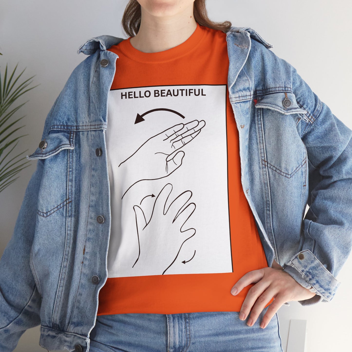 Hello Beautiful Sign Language T-Shirt — ASL Floral Graphic Tee