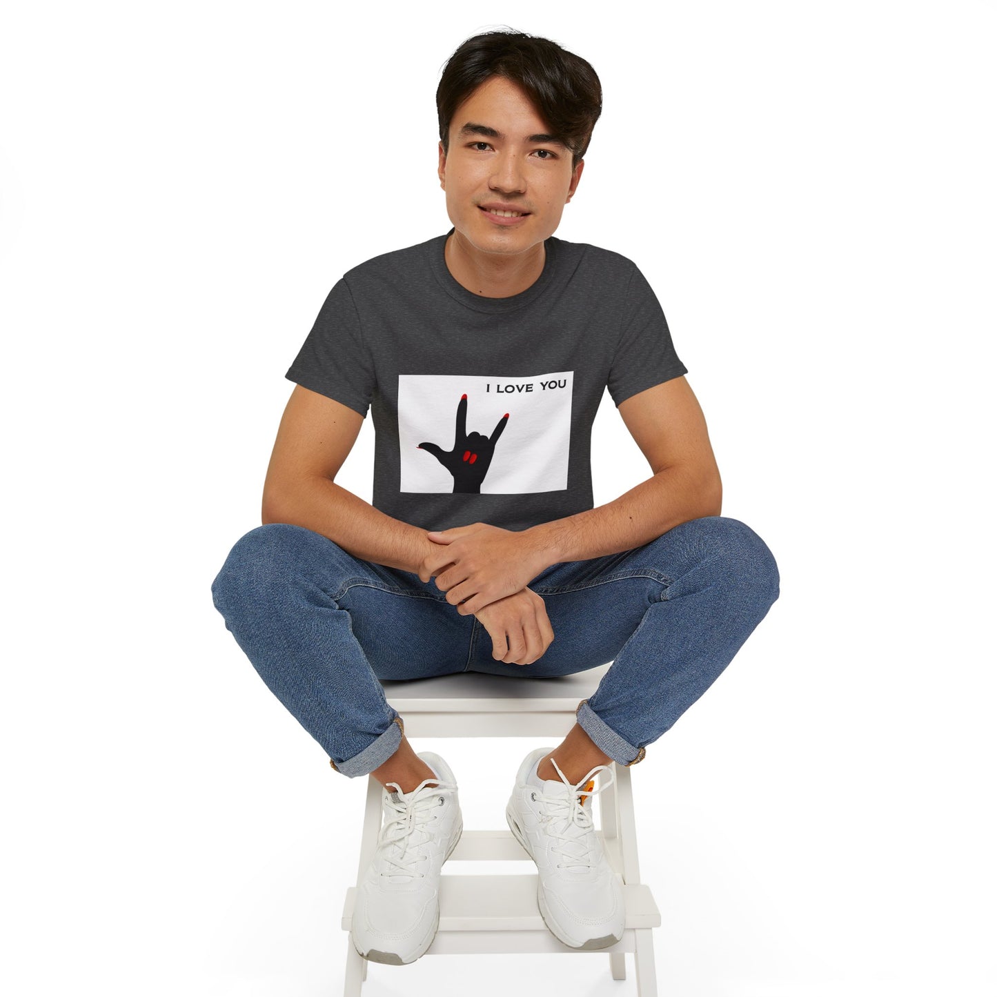 Unisex Ultra Cotton Tee "I LOVE YOU" Sign Language Hand