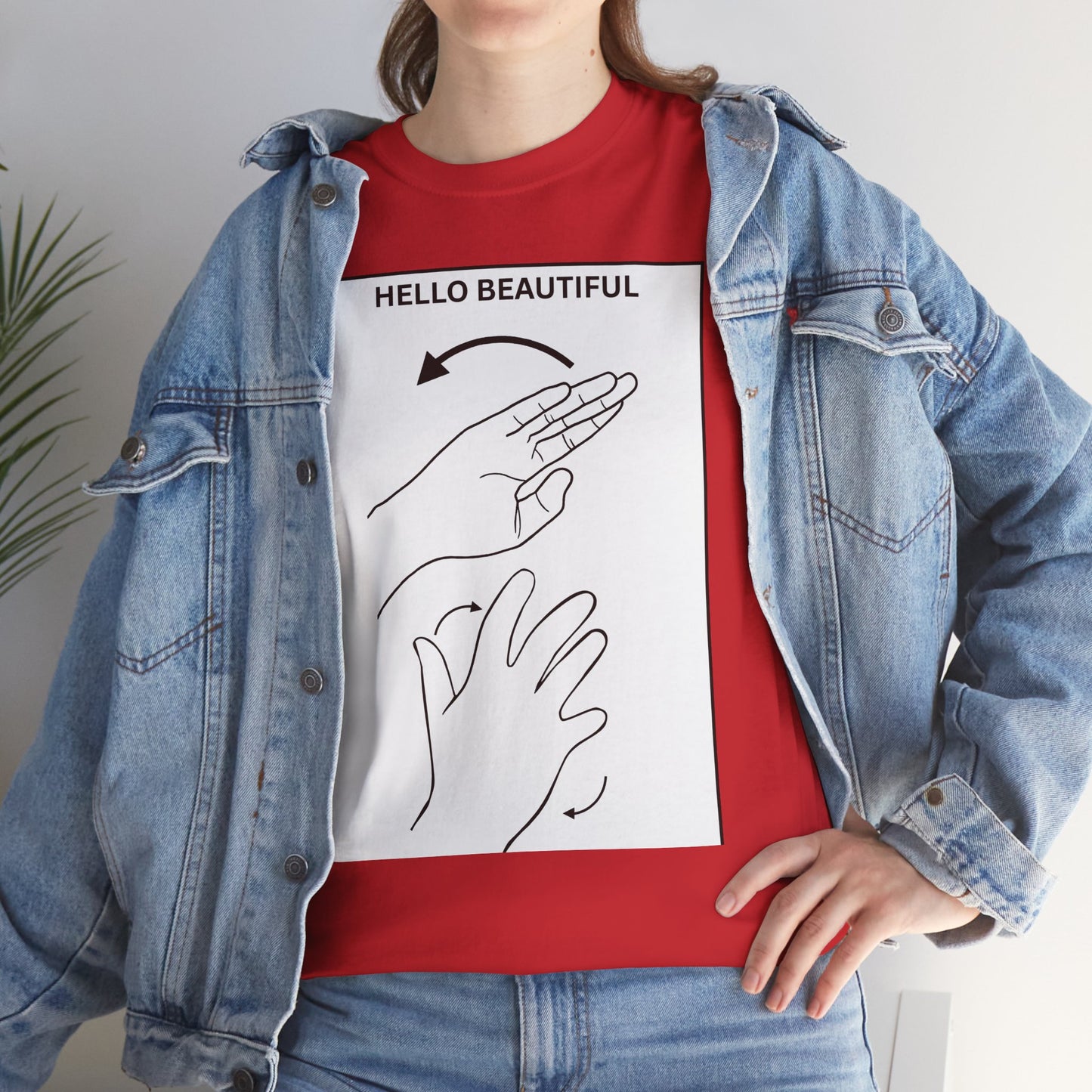 Hello Beautiful Sign Language T-Shirt — ASL Floral Graphic Tee