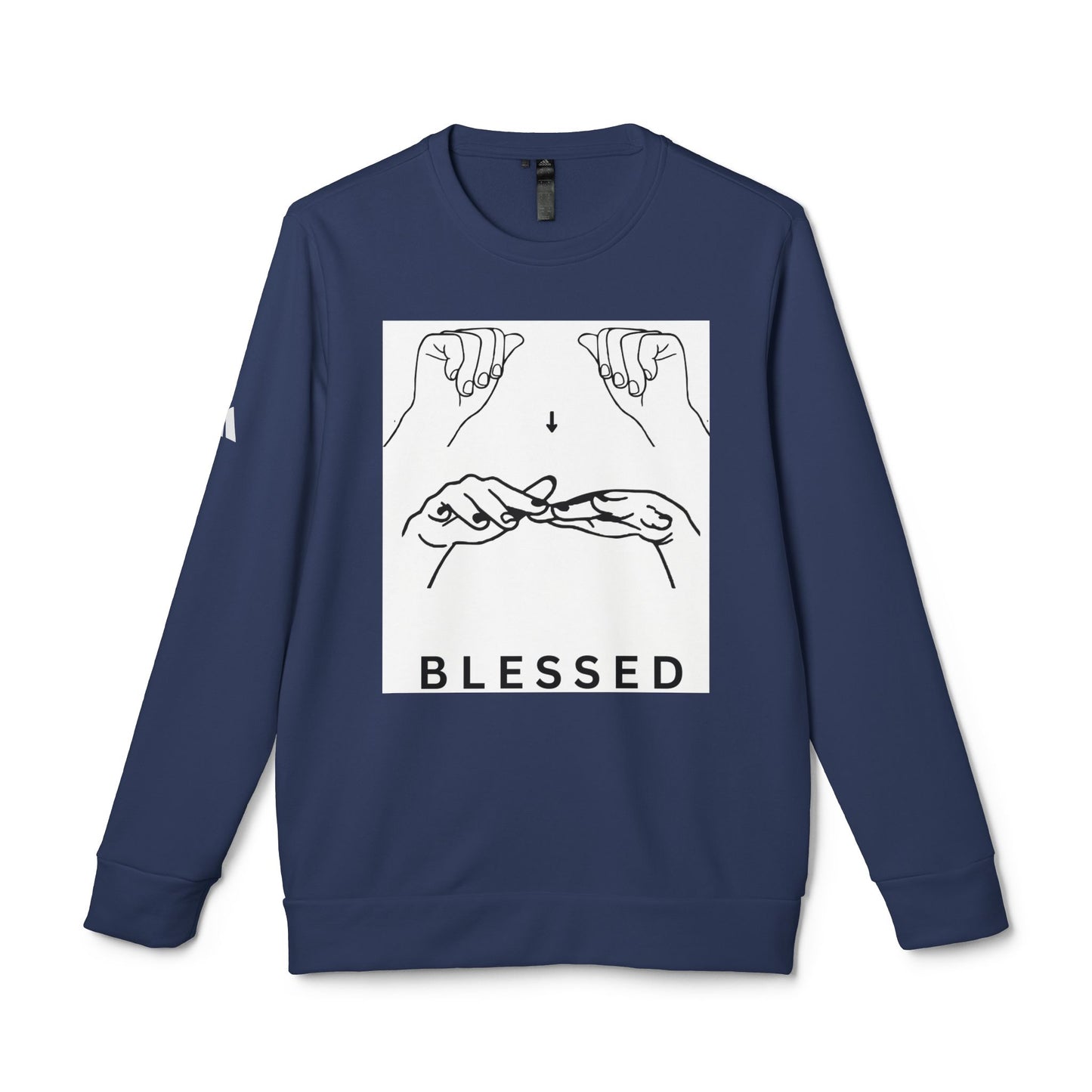 Blessed Hand Sign Crewneck Sweatshirt — adidas Unisex Fleece
