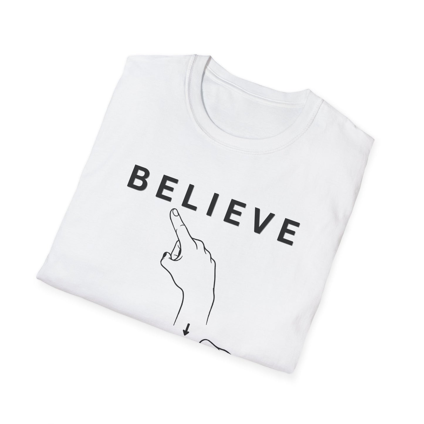 Believe Minimalist T‑Shirt — Inspirational Hand‑Line Art Tee