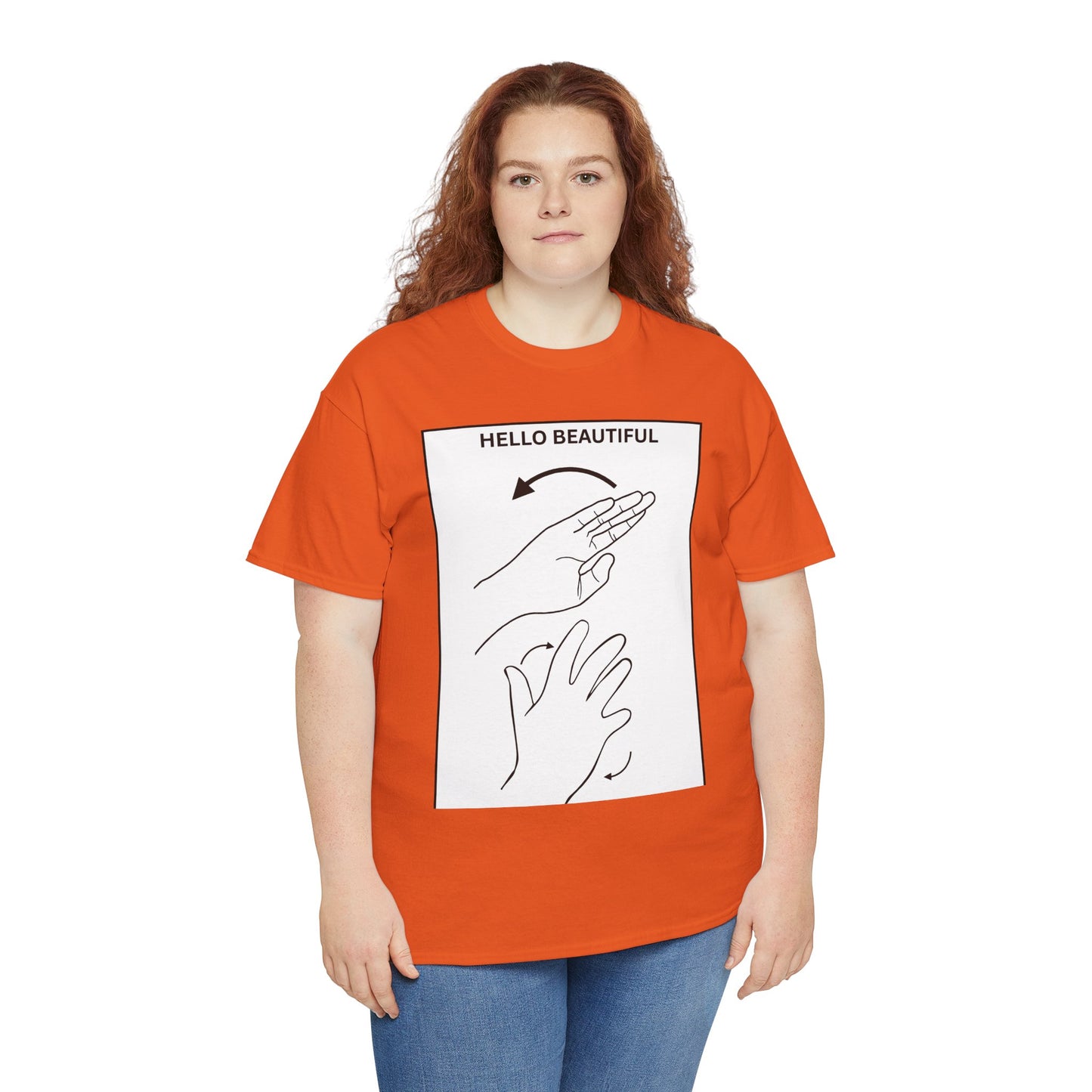 Hello Beautiful Sign Language T-Shirt — ASL Floral Graphic Tee