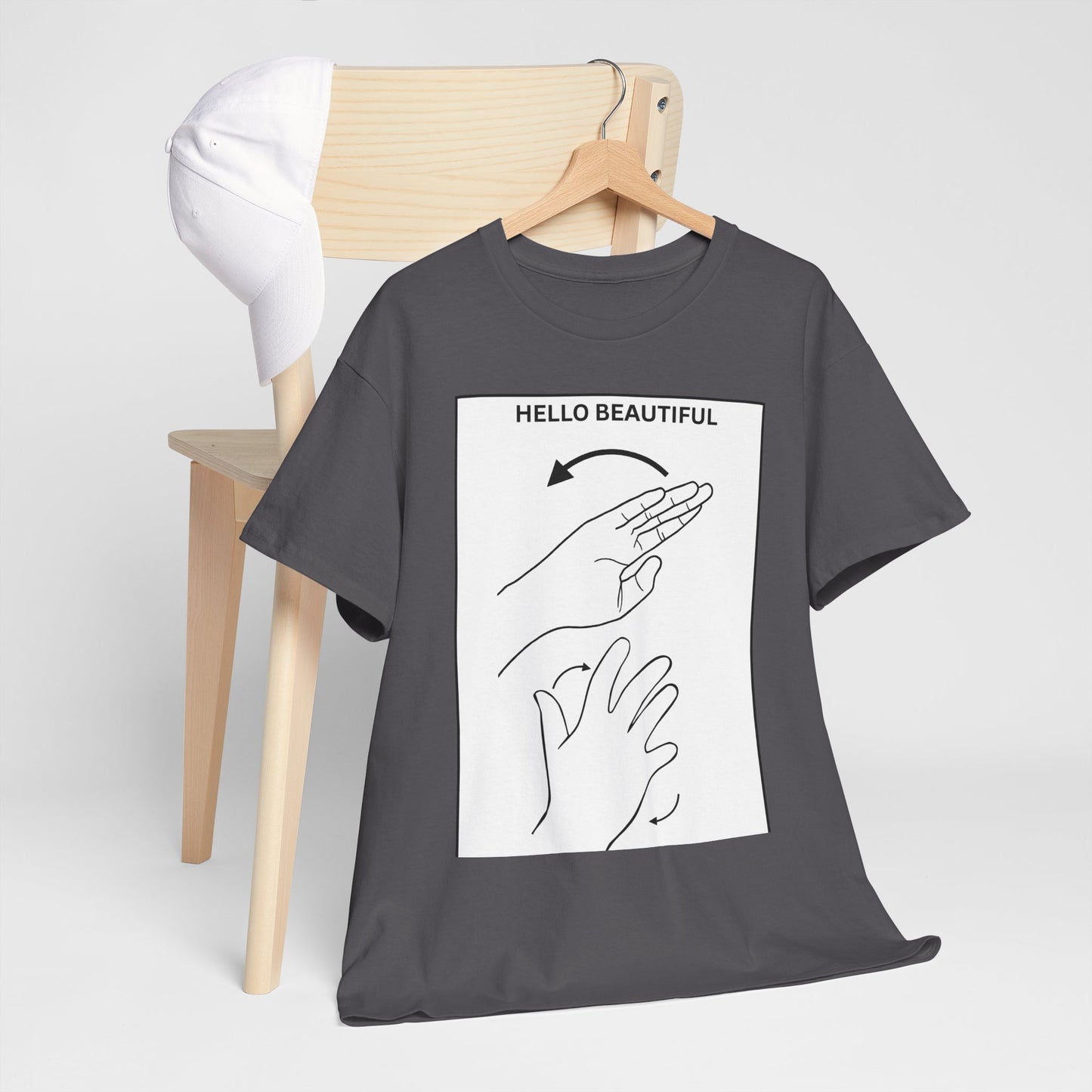 Hello Beautiful Sign Language T-Shirt — ASL Floral Graphic Tee