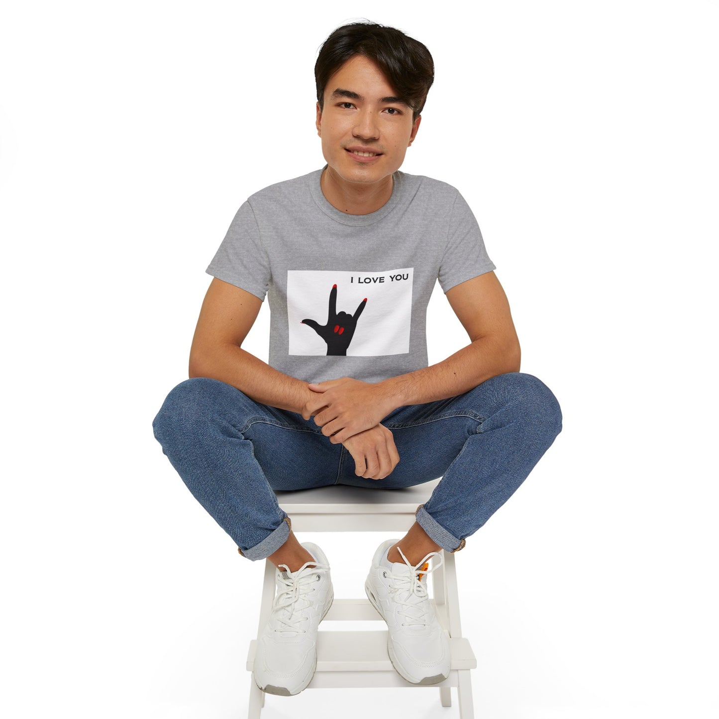 Unisex Ultra Cotton Tee "I LOVE YOU" Sign Language Hand