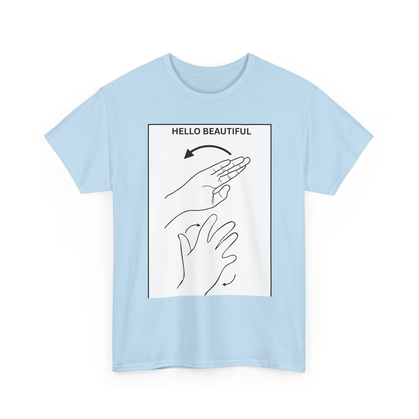 Hello Beautiful Sign Language T-Shirt — ASL Floral Graphic Tee