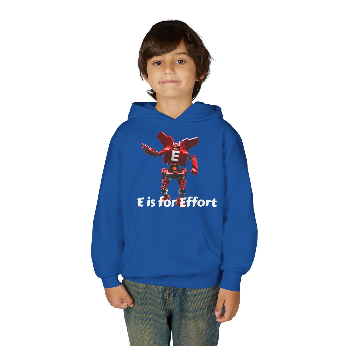 Unisex E= Effort Robot Graphic Hoodie, Cool Sweatshirt , Trendy Gift for Teens, Gaming Apparel, Casual Wear, Birthday Gift