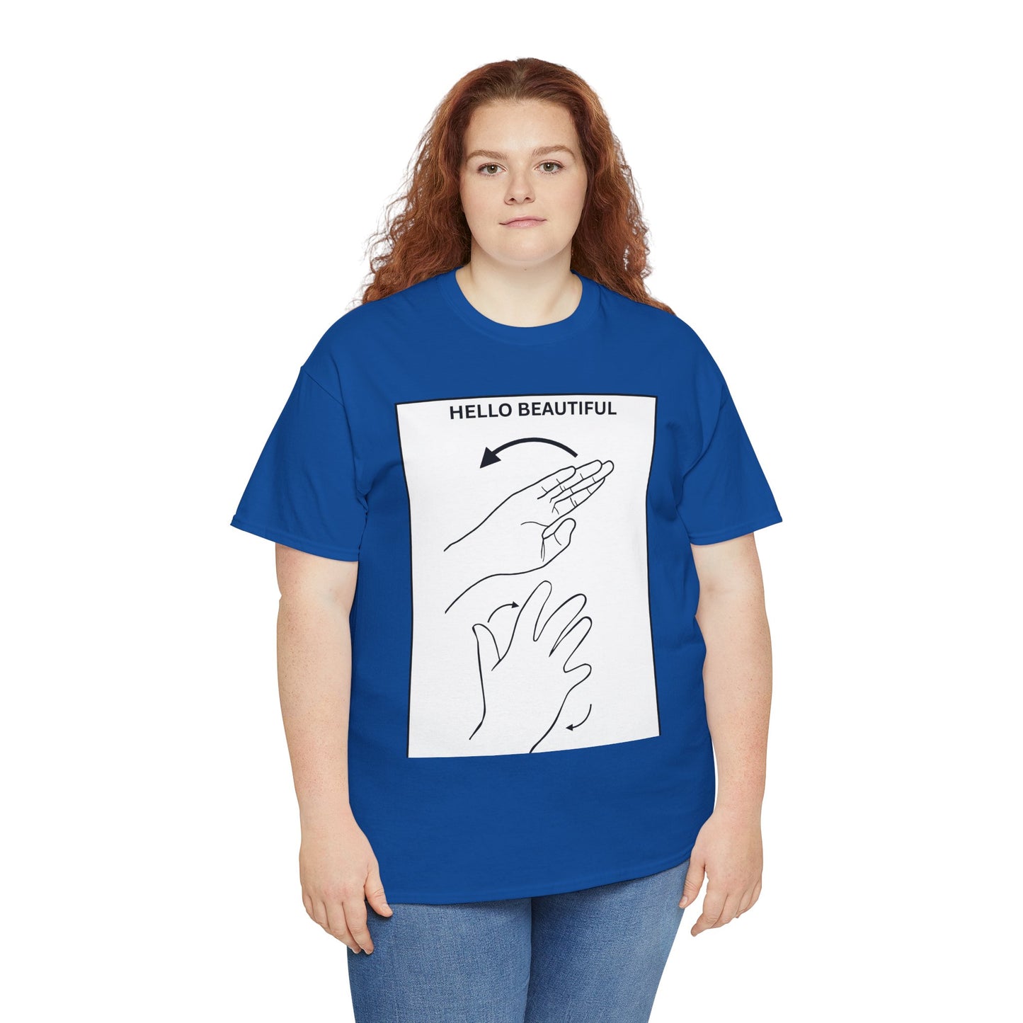 Hello Beautiful Sign Language T-Shirt — ASL Floral Graphic Tee