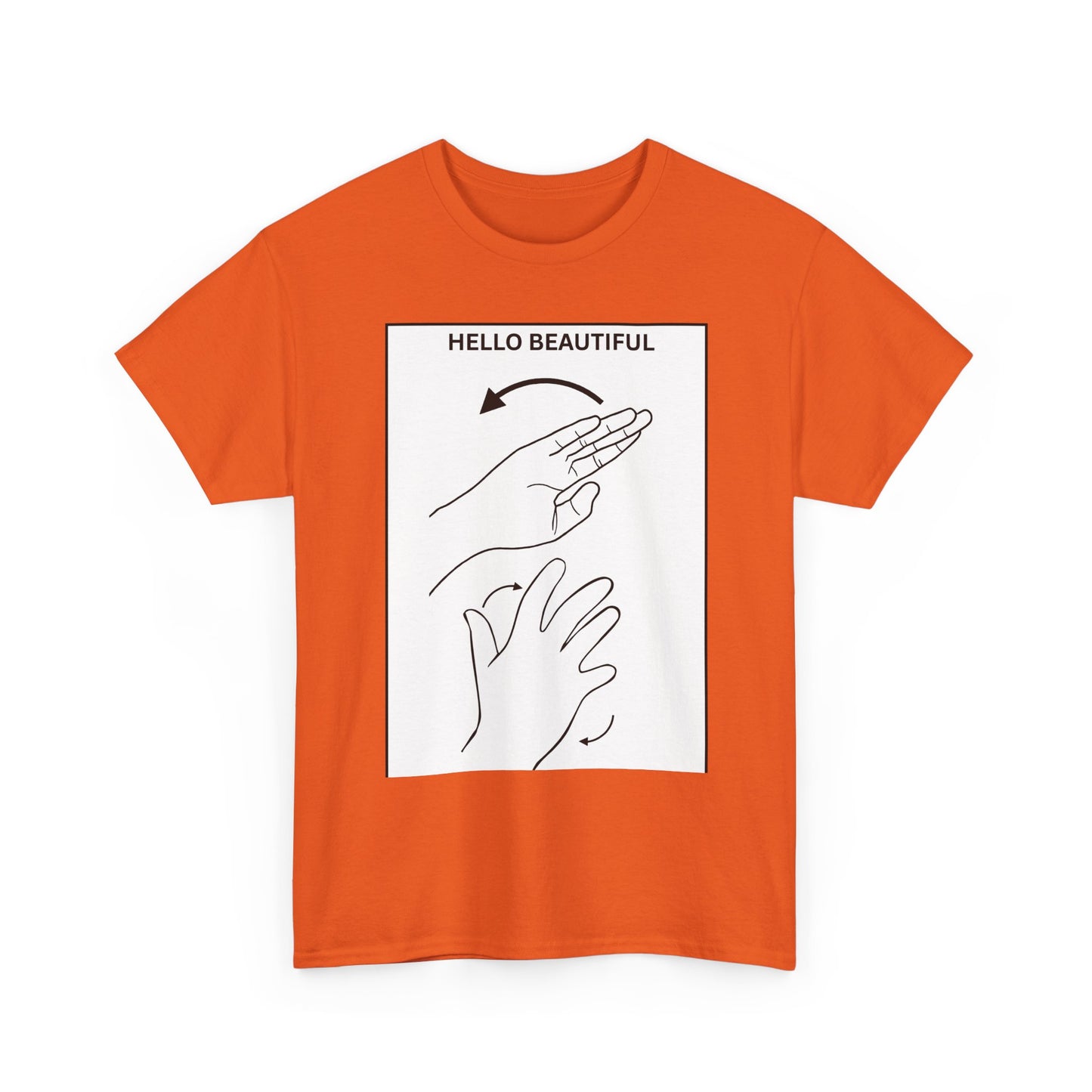 Hello Beautiful Sign Language T-Shirt — ASL Floral Graphic Tee