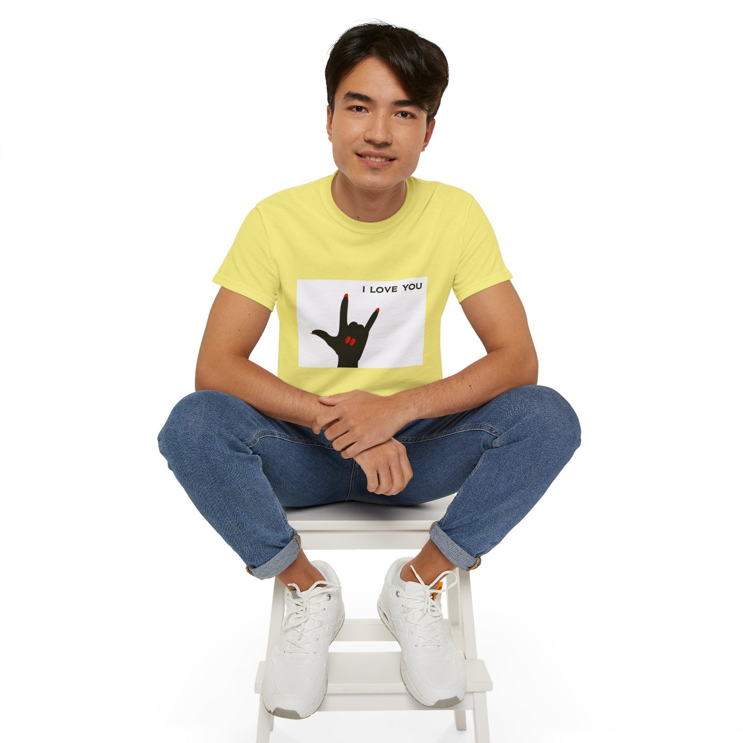 Unisex Ultra Cotton Tee "I LOVE YOU" Sign Language Hand