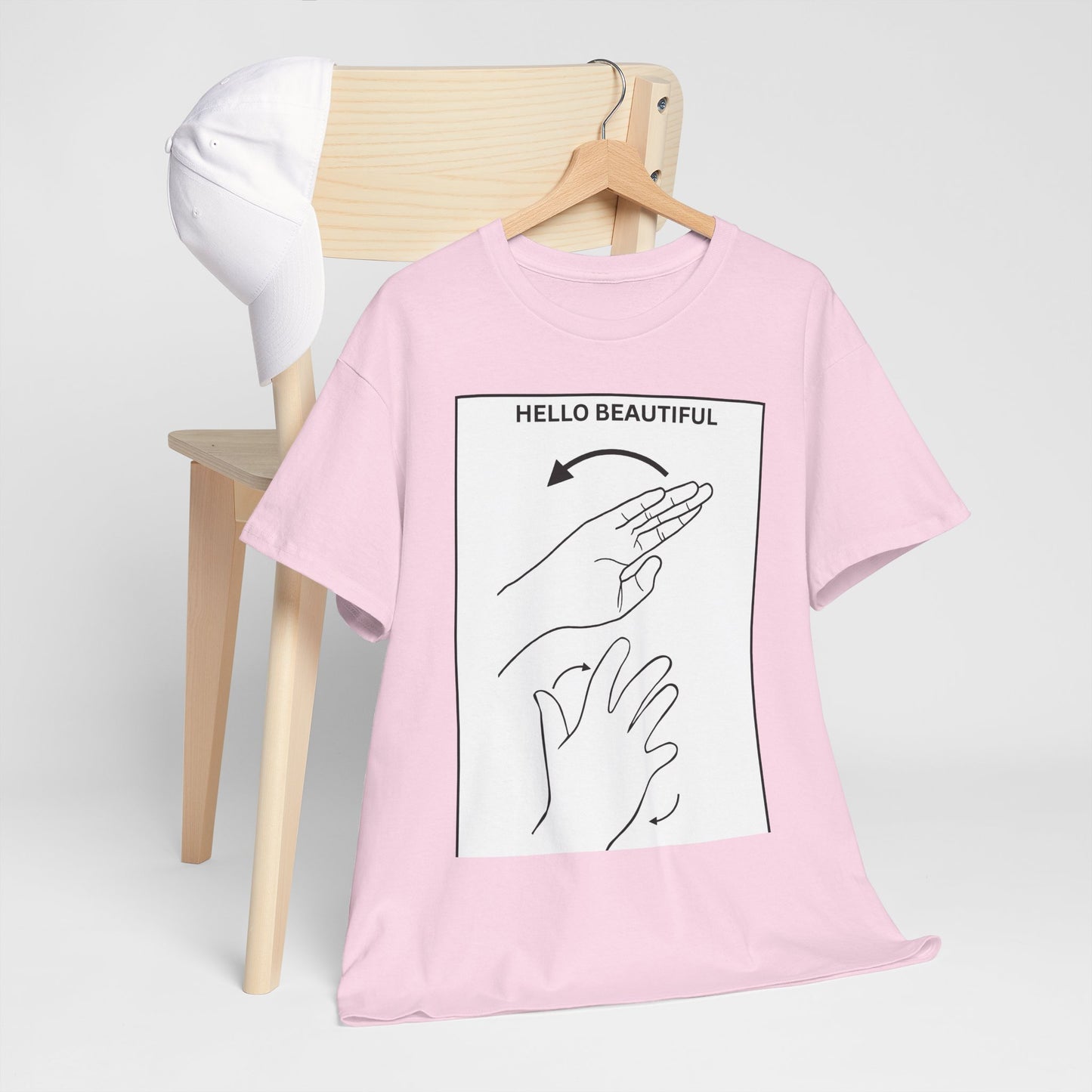 Hello Beautiful Sign Language T-Shirt — ASL Floral Graphic Tee