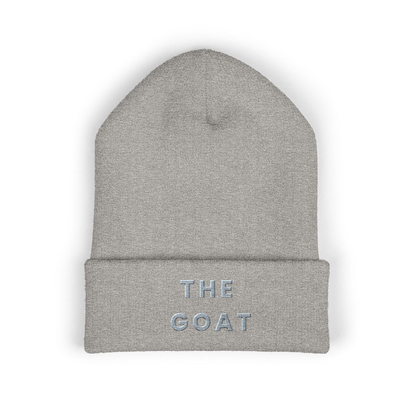 THE GOAT Embroidered Cuffed Beanie — Classic Knit Winter Hat