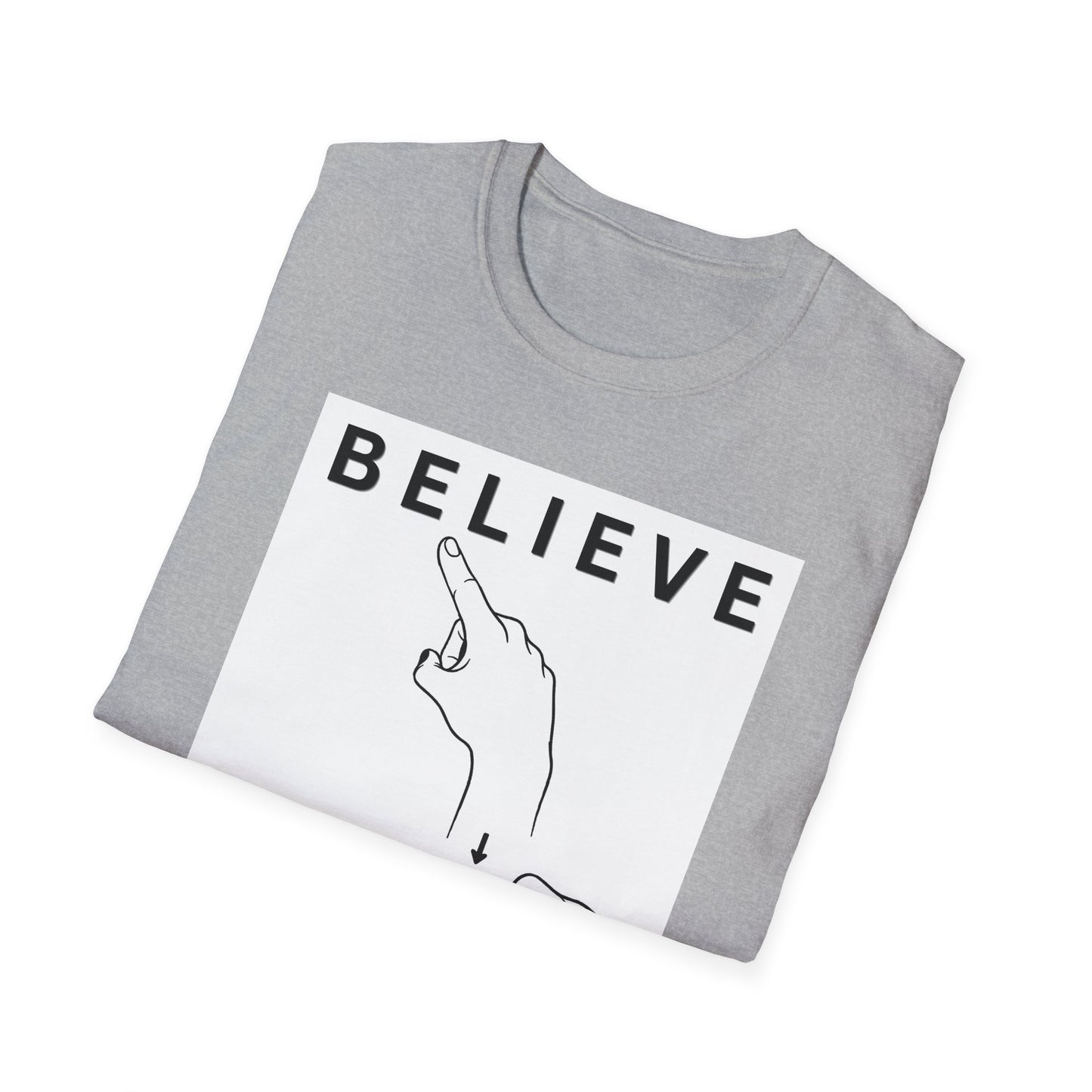 Believe Minimalist T‑Shirt — Inspirational Hand‑Line Art Tee