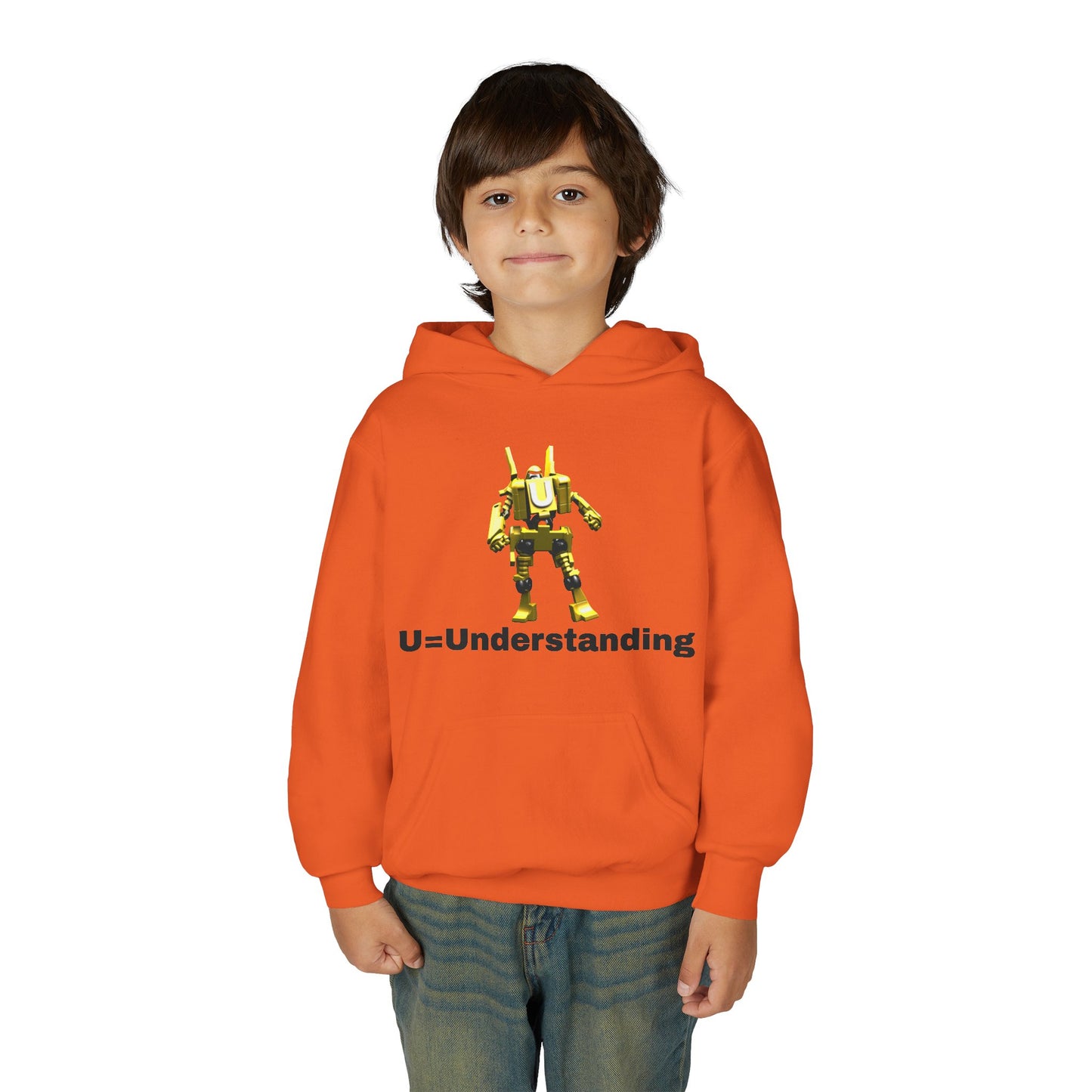 Unisex Robot U=  Understanding Hoodie, Sweatshirt, Graphic Pullover, Casual Wear, Gift for Boys and Girls, School Spirit Apparel