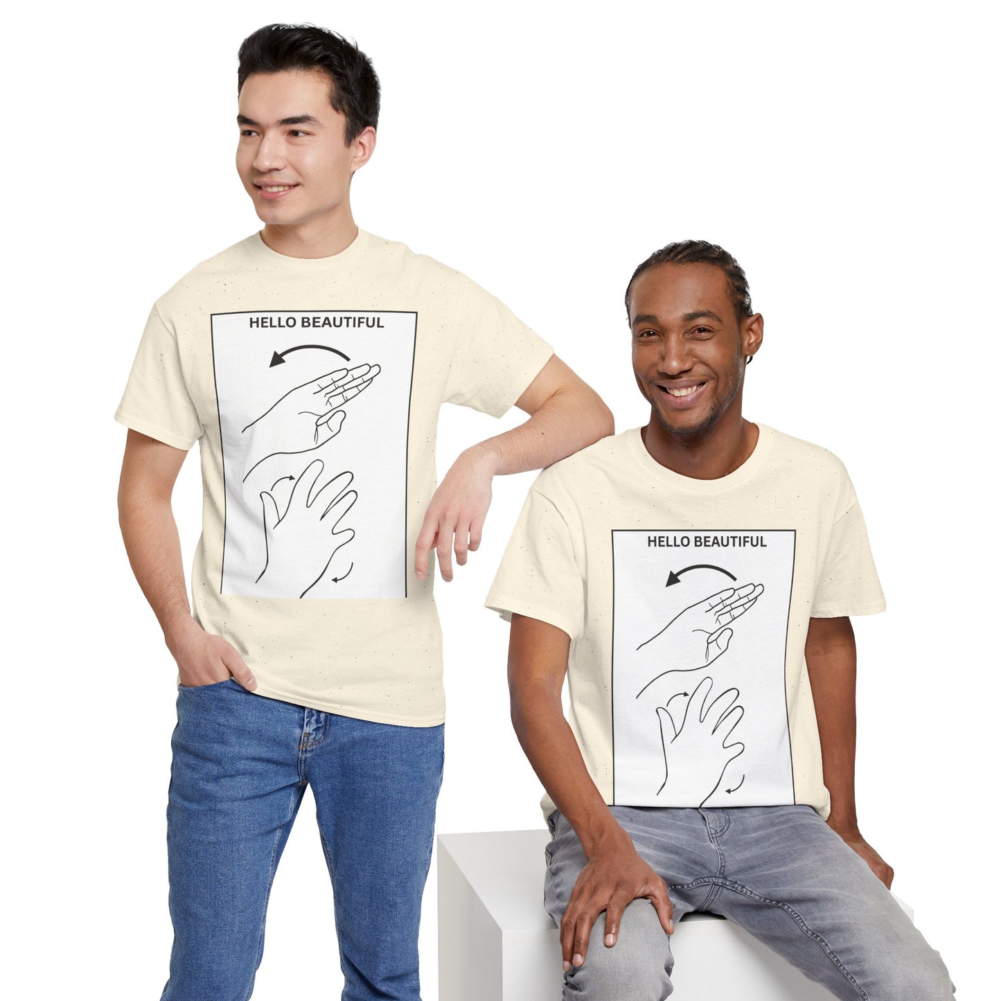 Hello Beautiful Sign Language T-Shirt — ASL Floral Graphic Tee