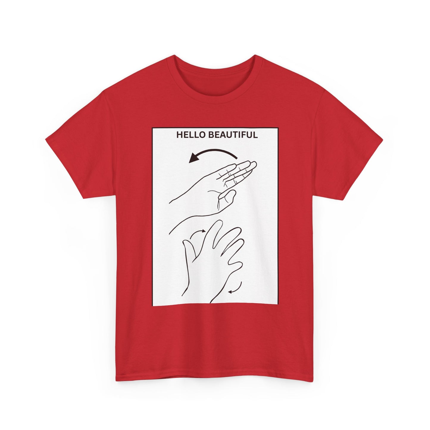 Hello Beautiful Sign Language T-Shirt — ASL Floral Graphic Tee