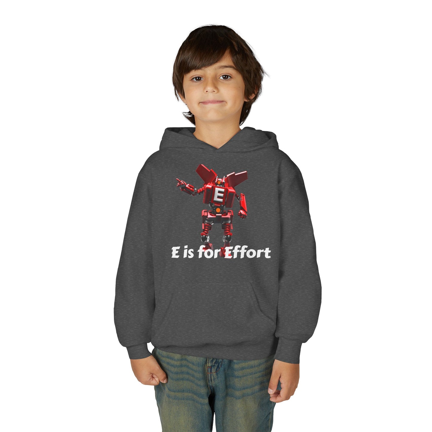 Unisex E= Effort Robot Graphic Hoodie, Cool Sweatshirt , Trendy Gift for Teens, Gaming Apparel, Casual Wear, Birthday Gift