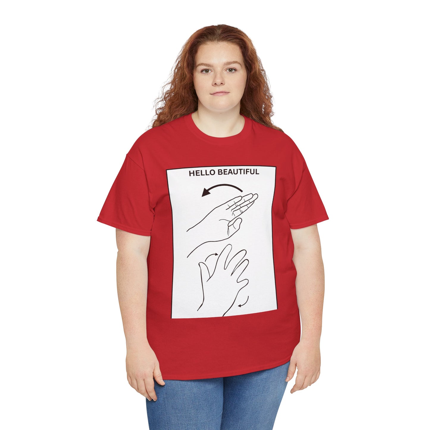 Hello Beautiful Sign Language T-Shirt — ASL Floral Graphic Tee