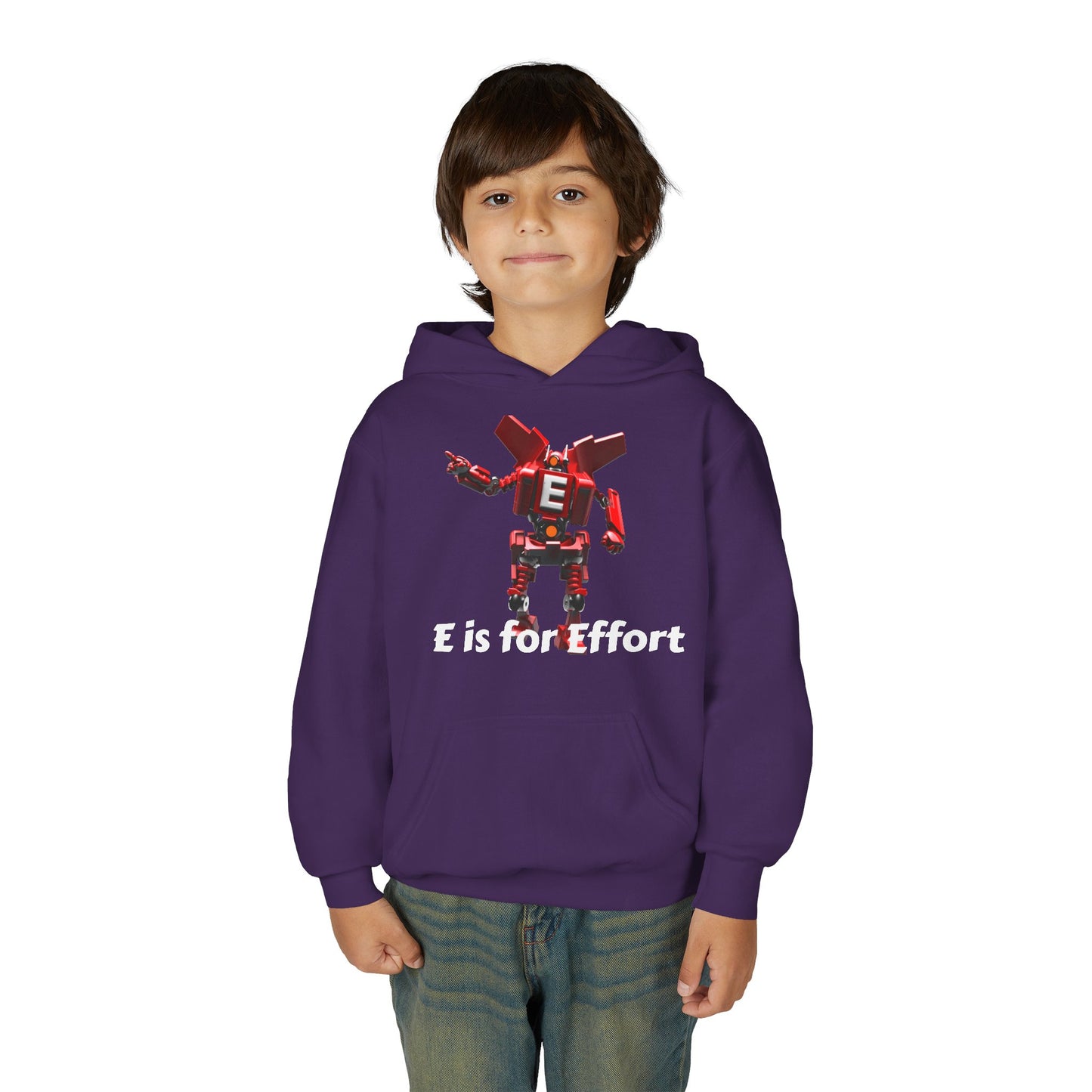 Unisex E= Effort Robot Graphic Hoodie, Cool Sweatshirt , Trendy Gift for Teens, Gaming Apparel, Casual Wear, Birthday Gift