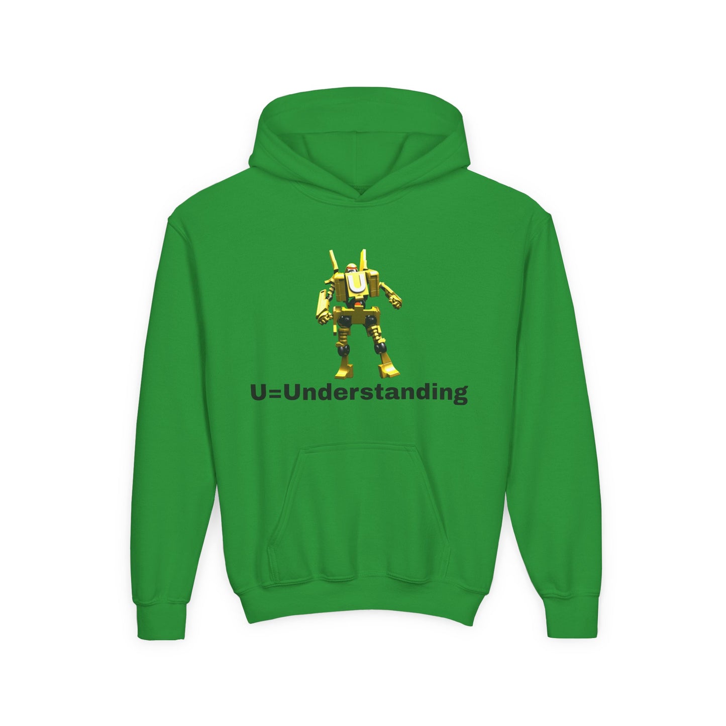 Unisex Robot U=  Understanding Hoodie, Sweatshirt, Graphic Pullover, Casual Wear, Gift for Boys and Girls, School Spirit Apparel