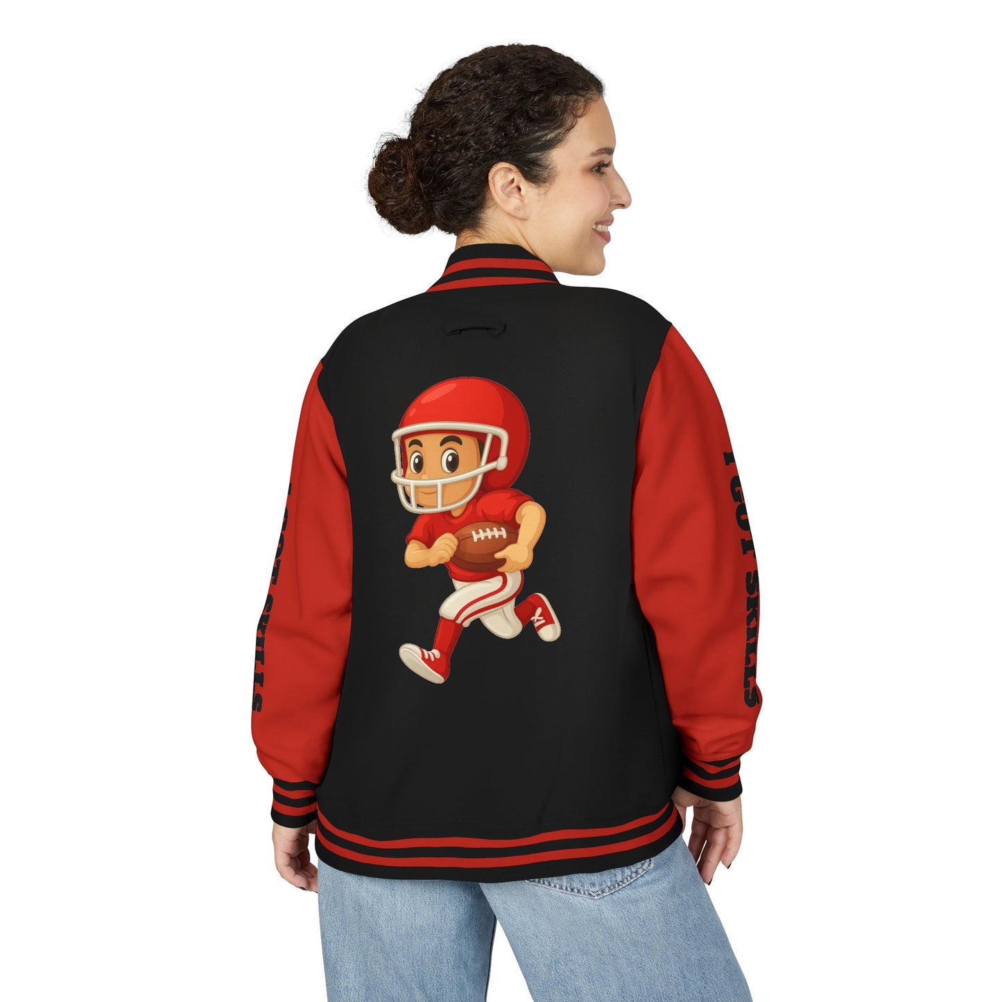 Letterman Jacket — Retro Blue Robot 'Tutelage' Varsity Jacket