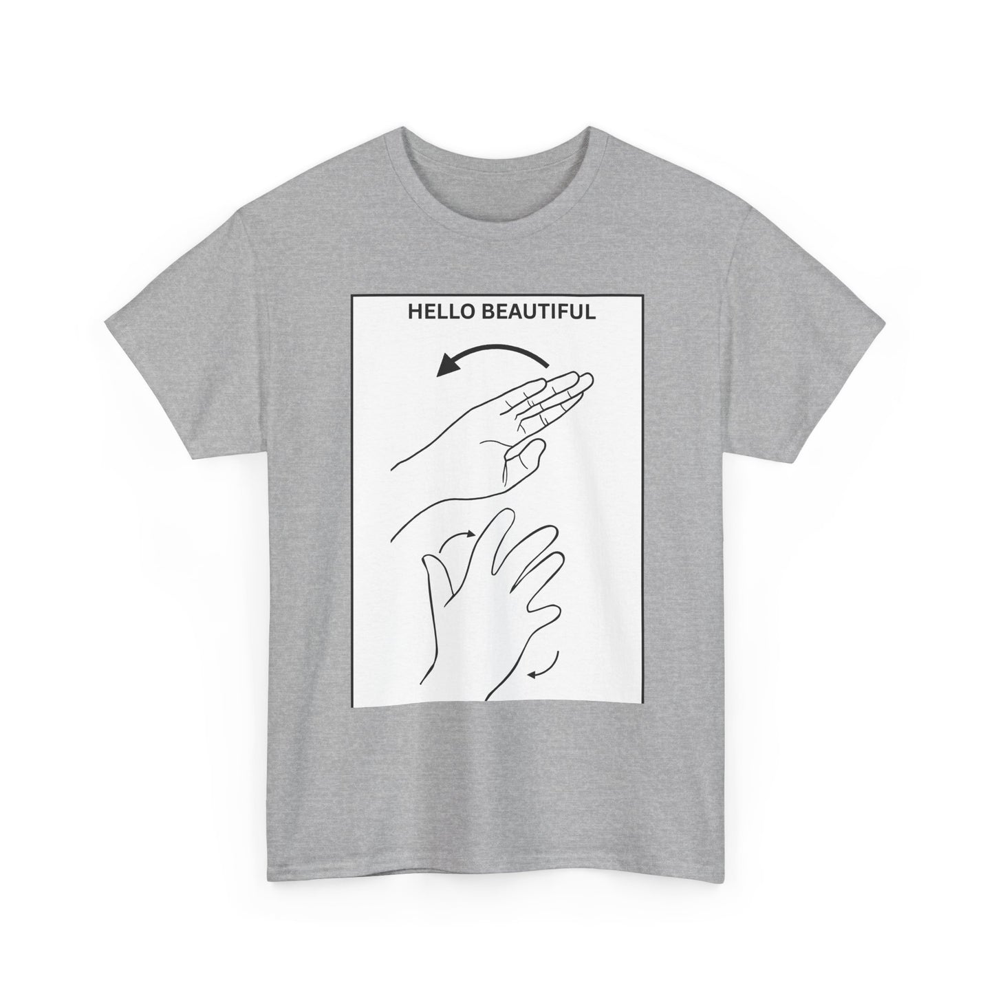 Hello Beautiful Sign Language T-Shirt — ASL Floral Graphic Tee