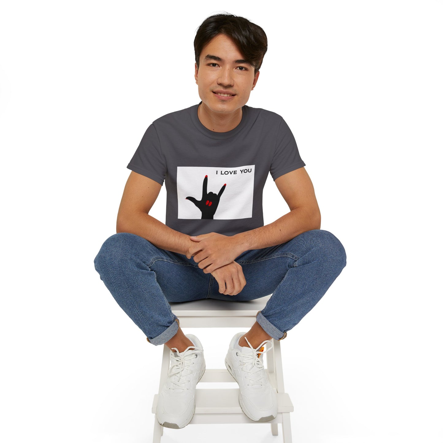 Unisex Ultra Cotton Tee "I LOVE YOU" Sign Language Hand
