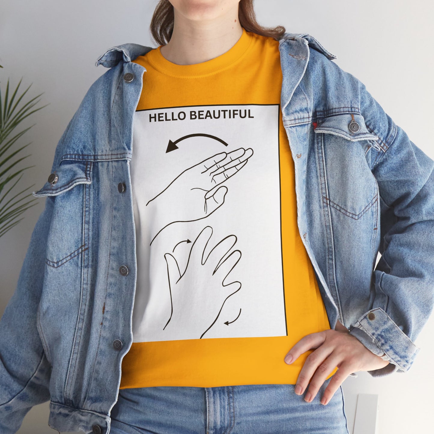 Hello Beautiful Sign Language T-Shirt — ASL Floral Graphic Tee