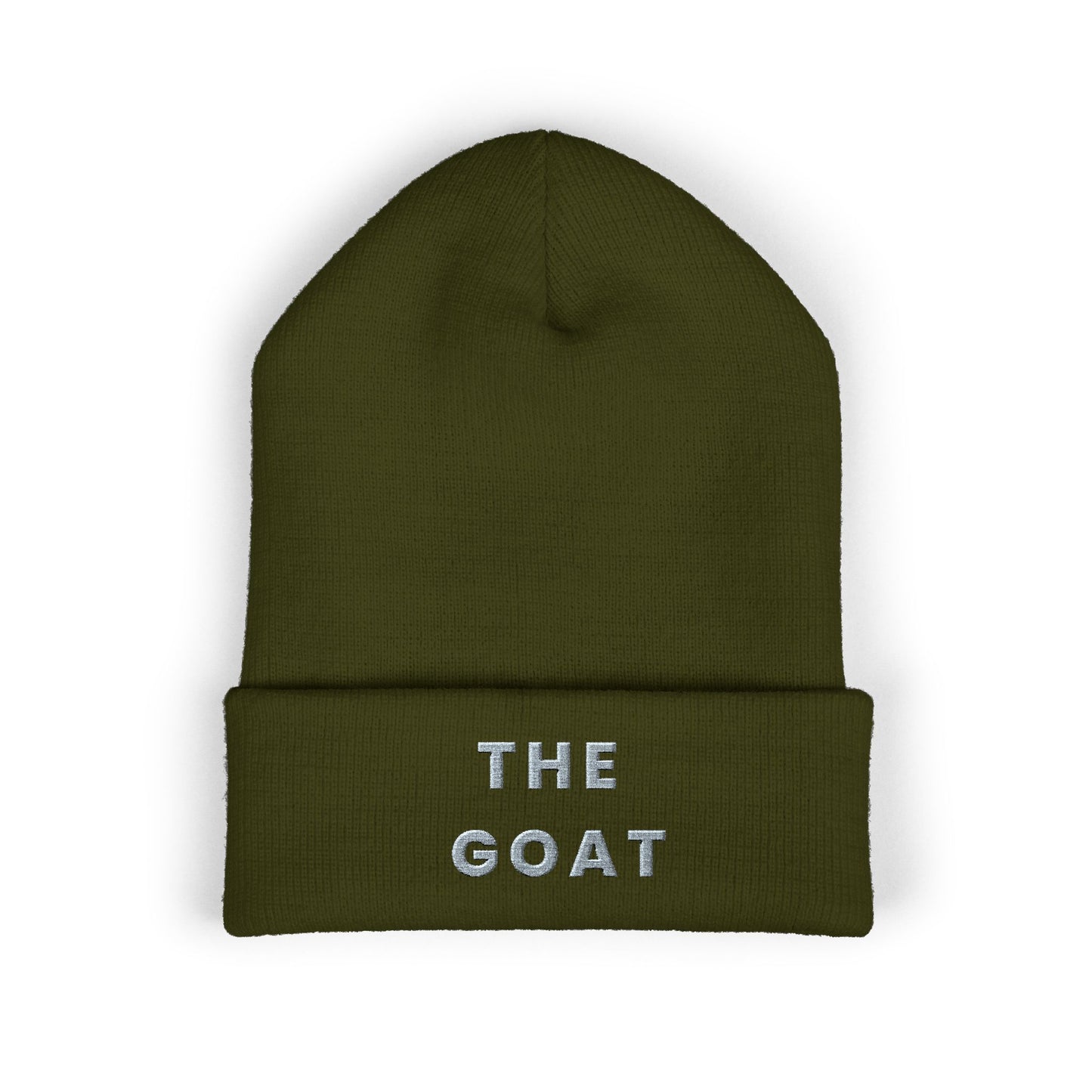 THE GOAT Embroidered Cuffed Beanie — Classic Knit Winter Hat