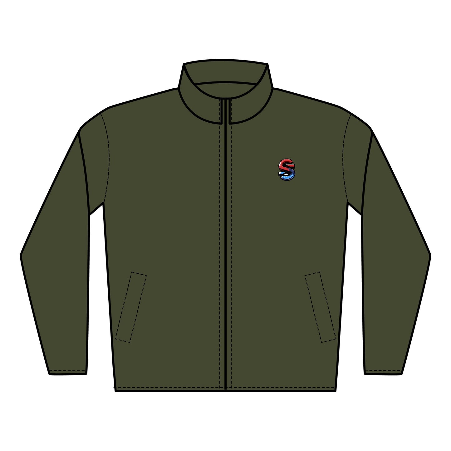 Embroidered Quilted Full-Zip Jacket — Small Chest Logo