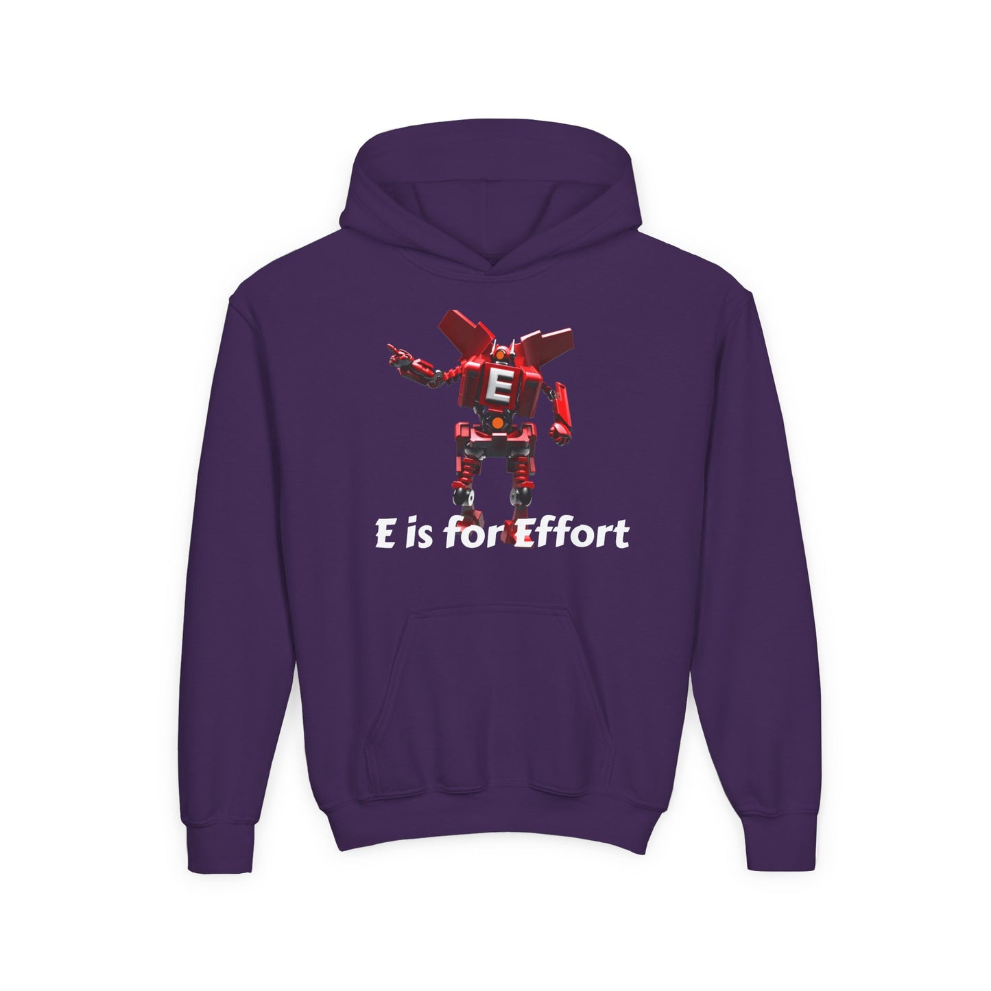 Unisex E= Effort Robot Graphic Hoodie, Cool Sweatshirt , Trendy Gift for Teens, Gaming Apparel, Casual Wear, Birthday Gift