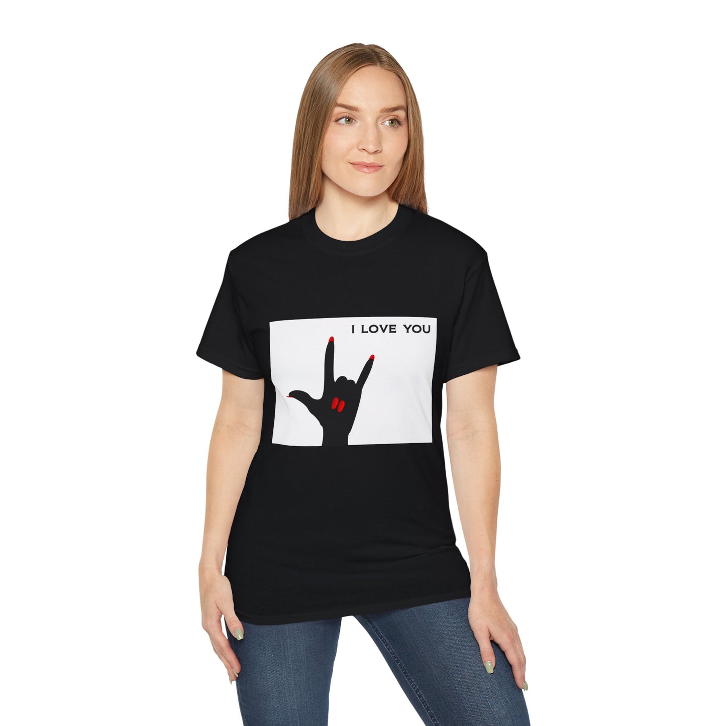 Unisex Ultra Cotton Tee "I LOVE YOU" Sign Language Hand
