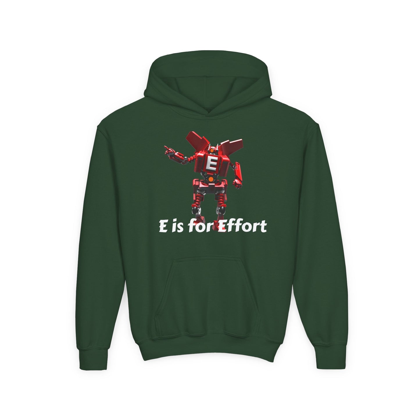 Unisex E= Effort Robot Graphic Hoodie, Cool Sweatshirt , Trendy Gift for Teens, Gaming Apparel, Casual Wear, Birthday Gift