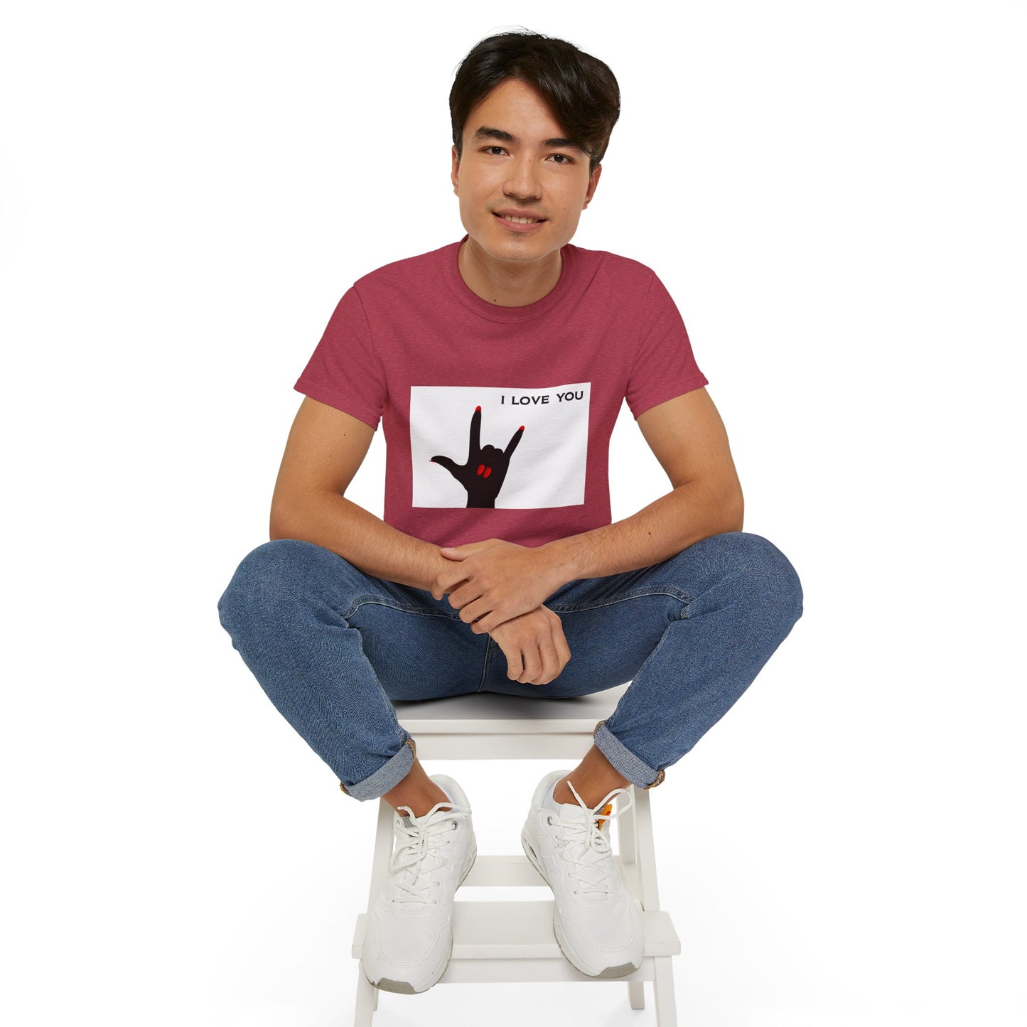 Unisex Ultra Cotton Tee "I LOVE YOU" Sign Language Hand