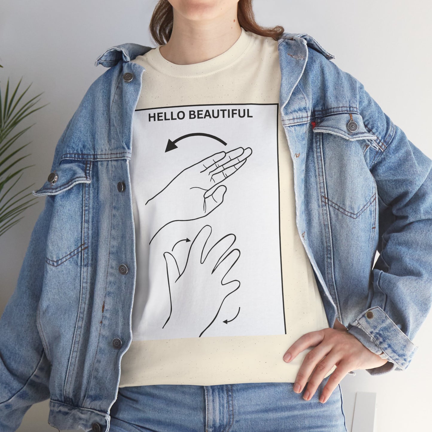 Hello Beautiful Sign Language T-Shirt — ASL Floral Graphic Tee