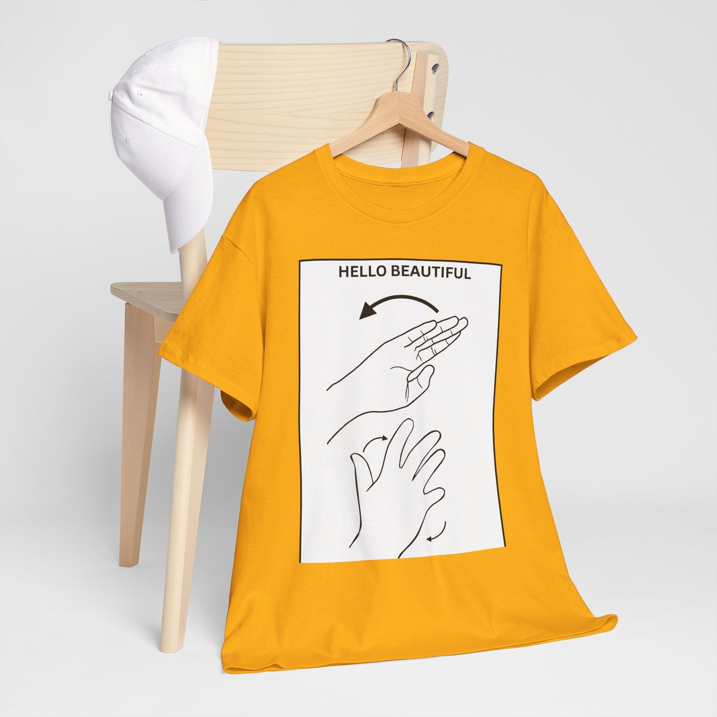 Hello Beautiful Sign Language T-Shirt — ASL Floral Graphic Tee