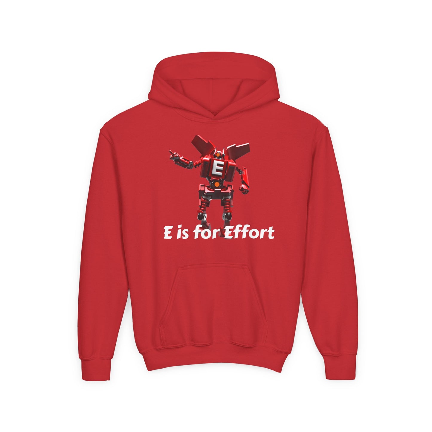Unisex E= Effort Robot Graphic Hoodie, Cool Sweatshirt , Trendy Gift for Teens, Gaming Apparel, Casual Wear, Birthday Gift