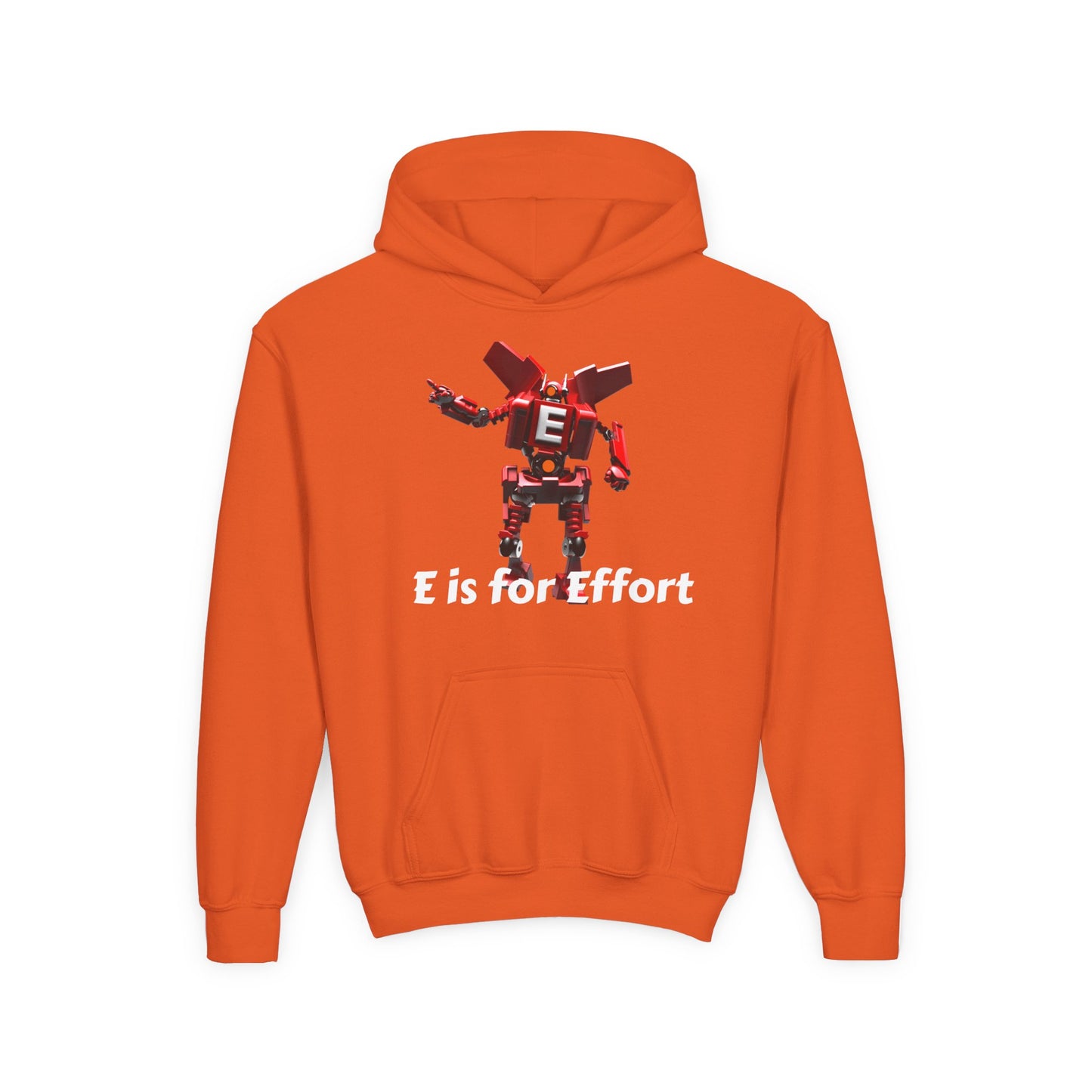 Unisex E= Effort Robot Graphic Hoodie, Cool Sweatshirt , Trendy Gift for Teens, Gaming Apparel, Casual Wear, Birthday Gift