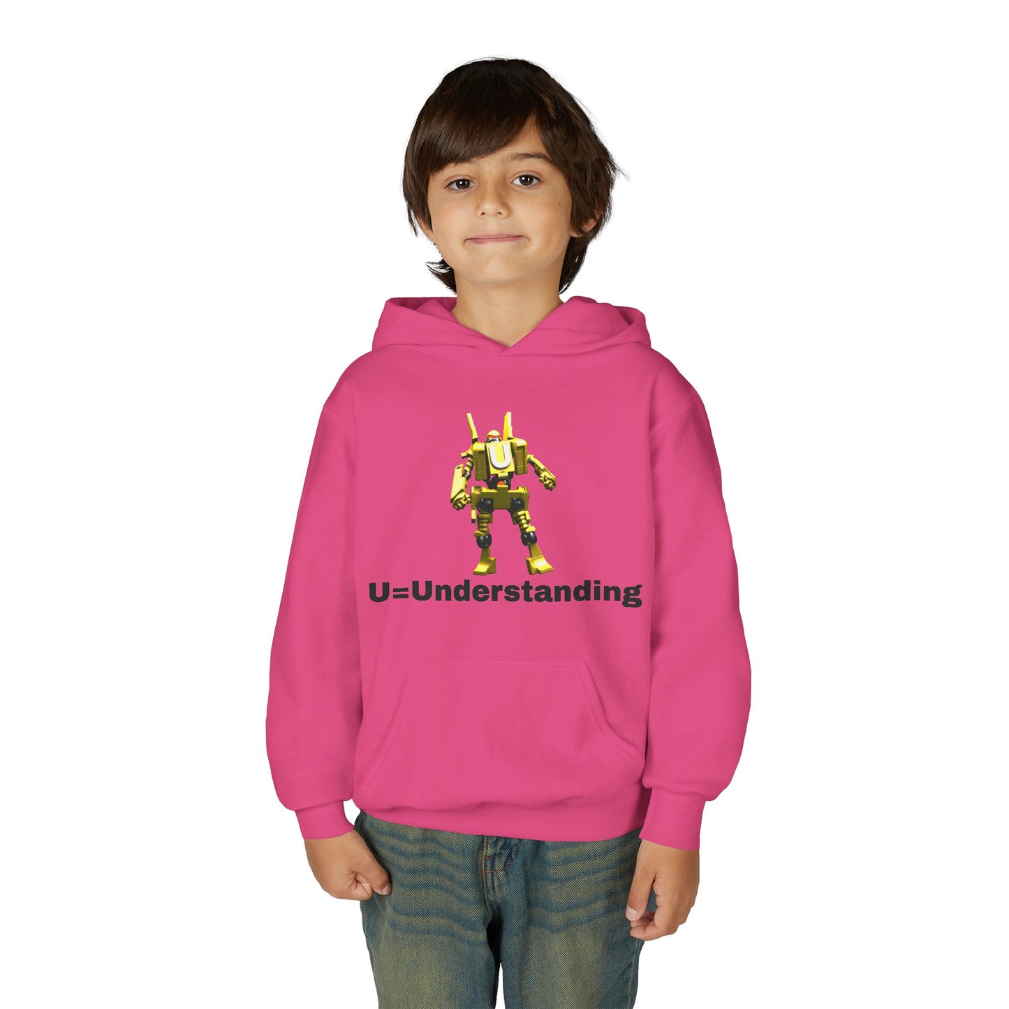 Unisex Robot U=  Understanding Hoodie, Sweatshirt, Graphic Pullover, Casual Wear, Gift for Boys and Girls, School Spirit Apparel