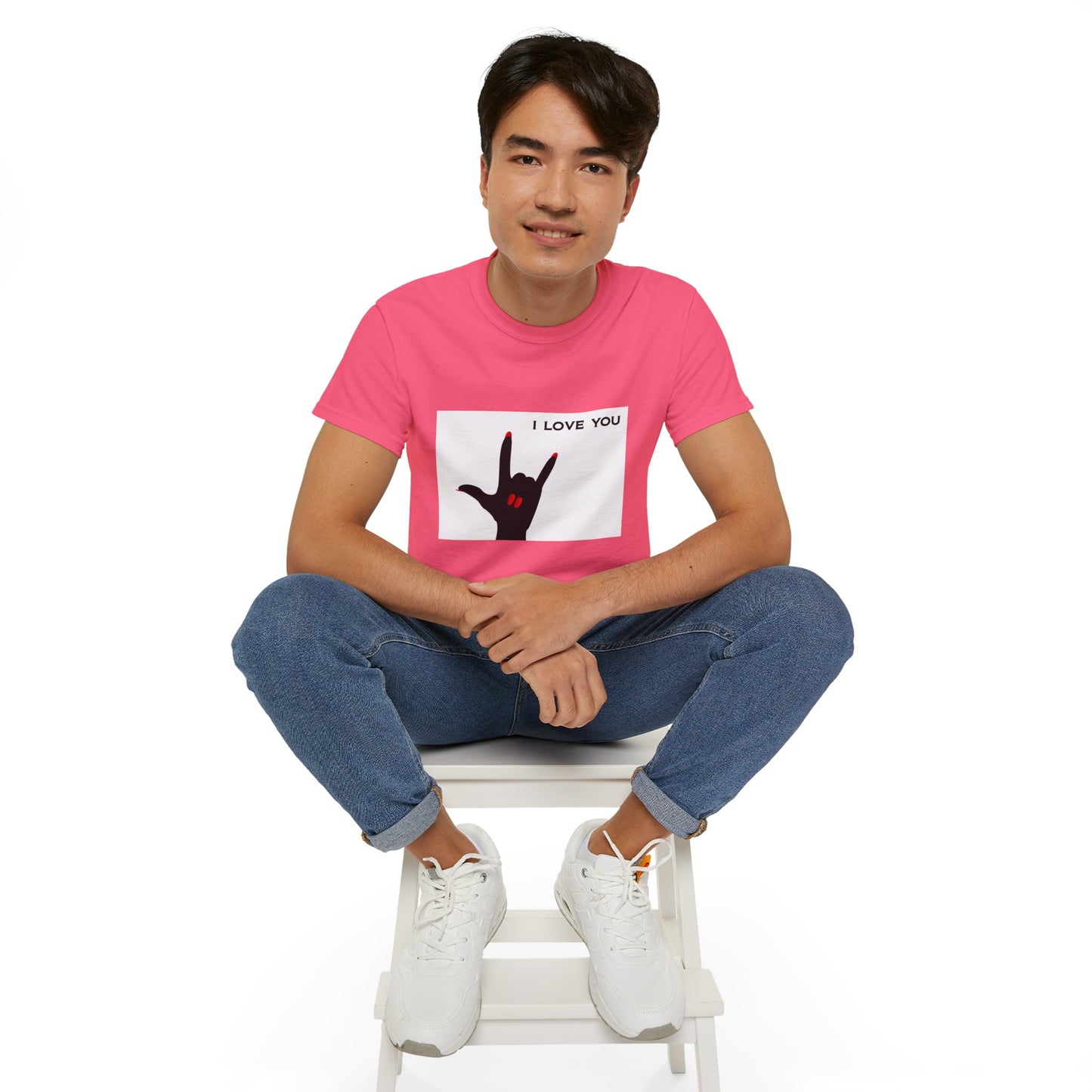 Unisex Ultra Cotton Tee "I LOVE YOU" Sign Language Hand