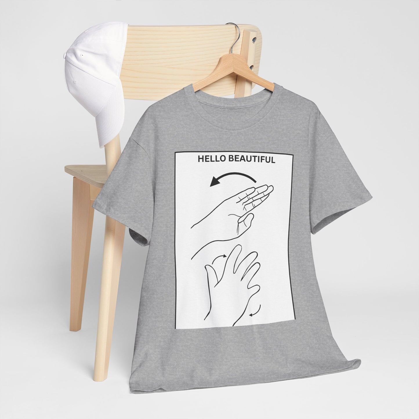 Hello Beautiful Sign Language T-Shirt — ASL Floral Graphic Tee