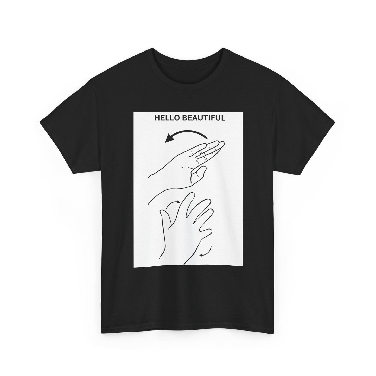 Hello Beautiful Sign Language T-Shirt — ASL Floral Graphic Tee