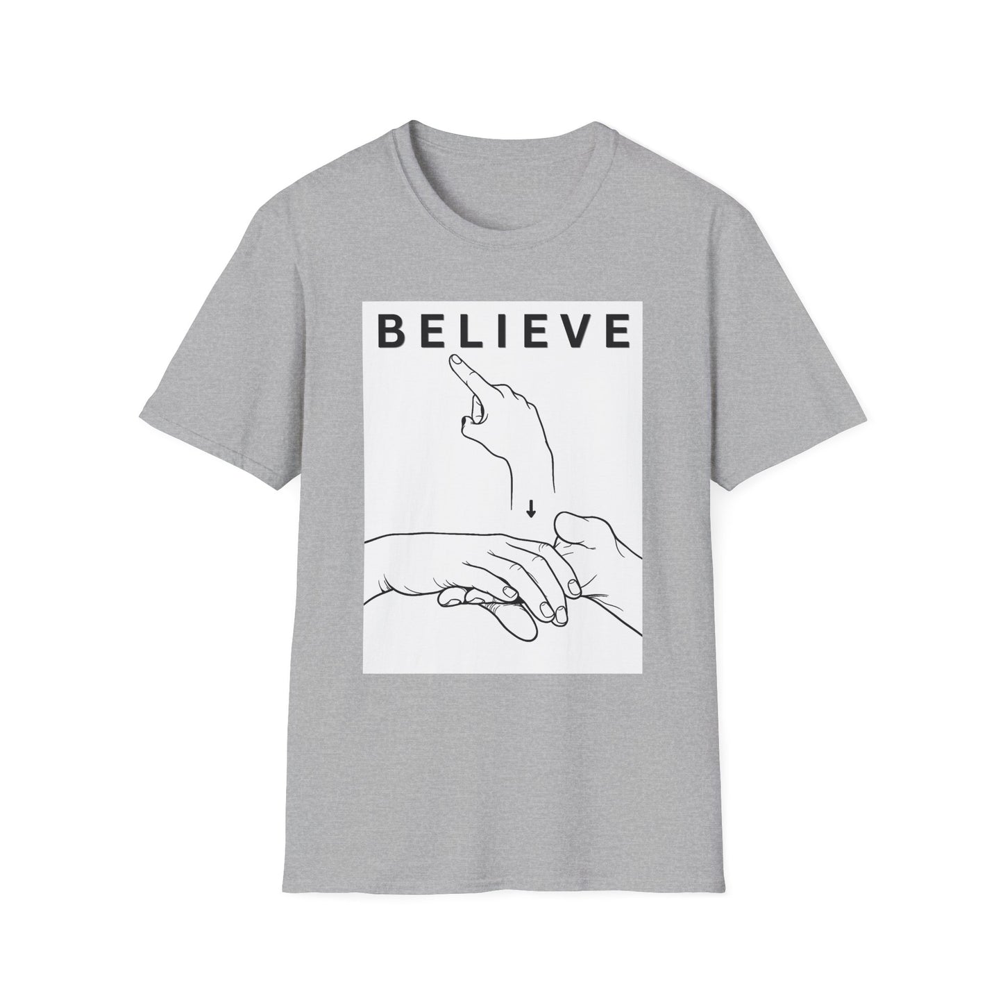 Believe Minimalist T‑Shirt — Inspirational Hand‑Line Art Tee