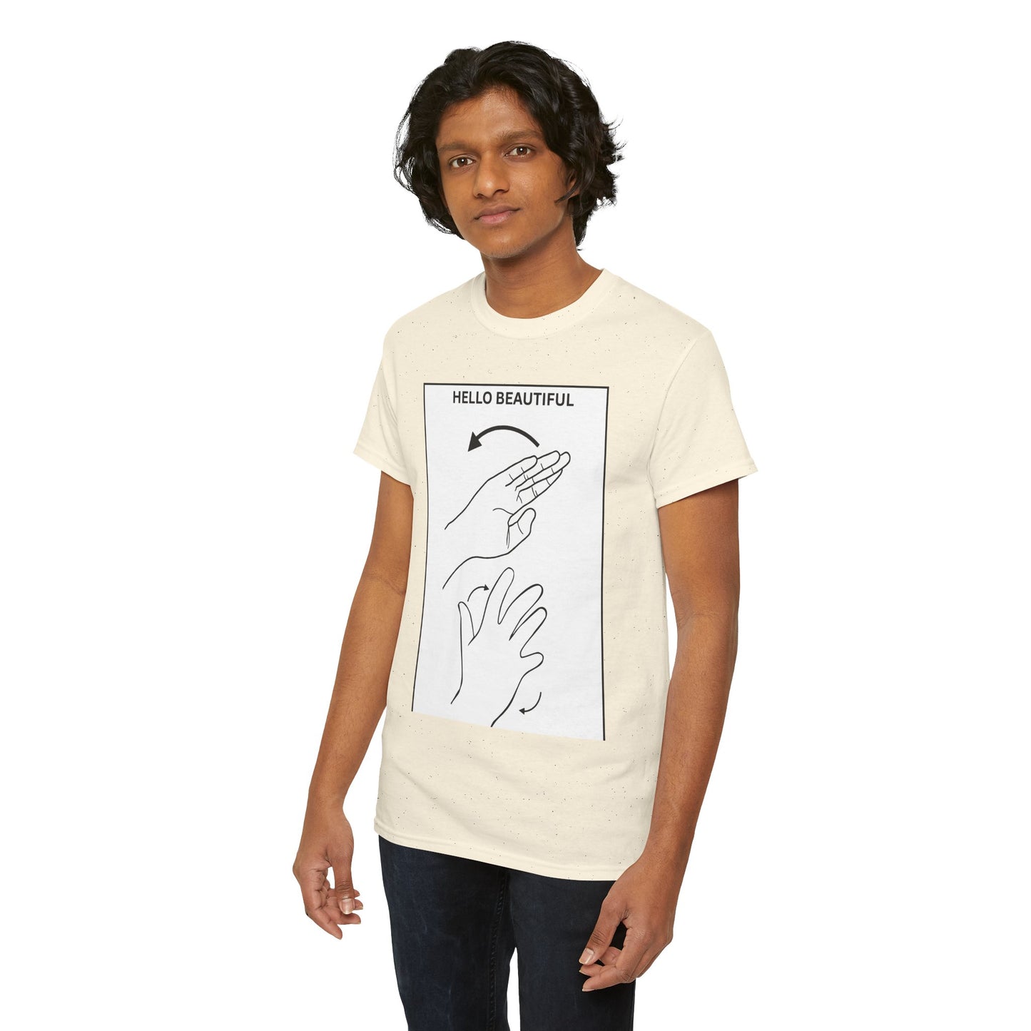 Hello Beautiful Sign Language T-Shirt — ASL Floral Graphic Tee