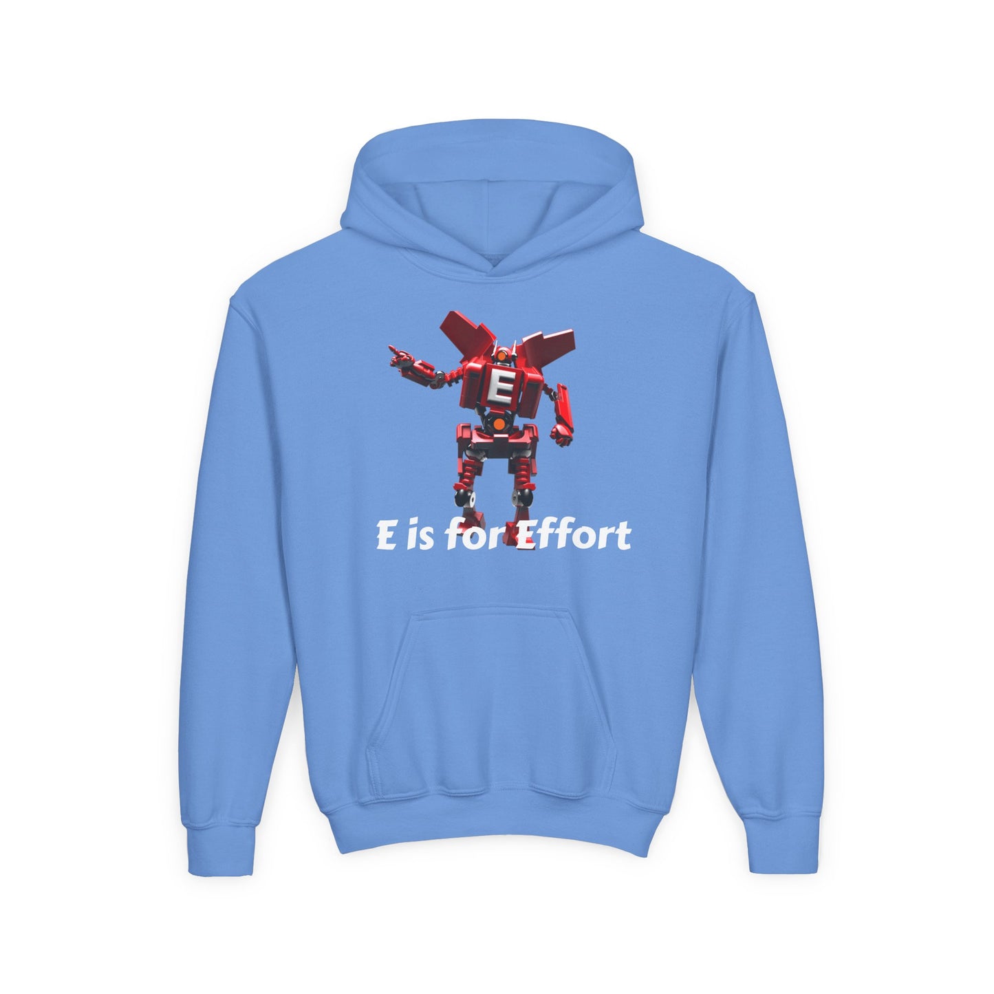 Unisex E= Effort Robot Graphic Hoodie, Cool Sweatshirt , Trendy Gift for Teens, Gaming Apparel, Casual Wear, Birthday Gift