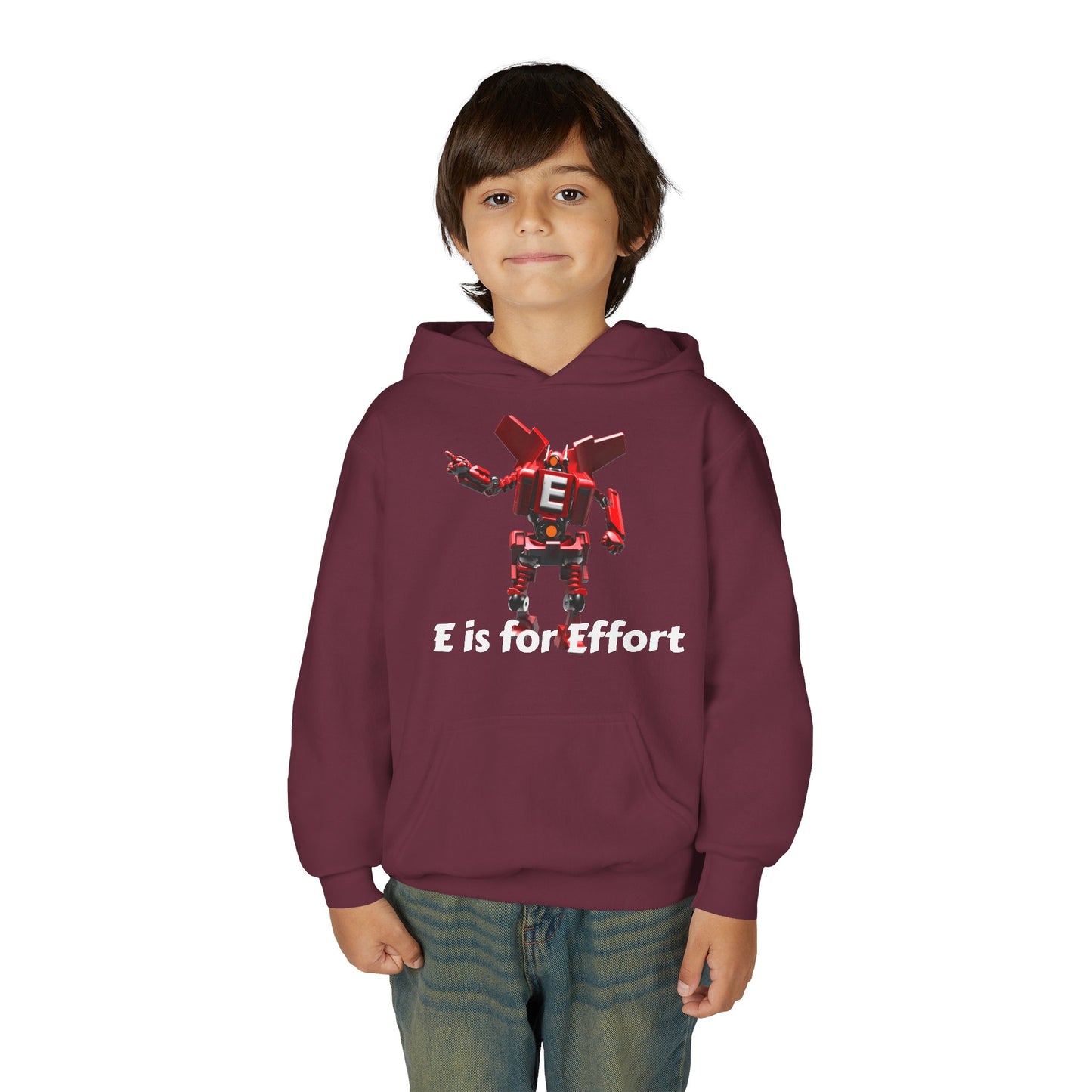 Unisex E= Effort Robot Graphic Hoodie, Cool Sweatshirt , Trendy Gift for Teens, Gaming Apparel, Casual Wear, Birthday Gift