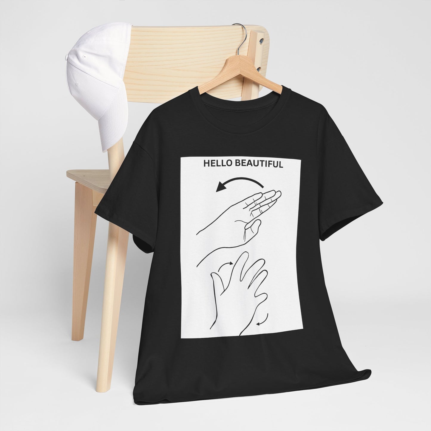 Hello Beautiful Sign Language T-Shirt — ASL Floral Graphic Tee