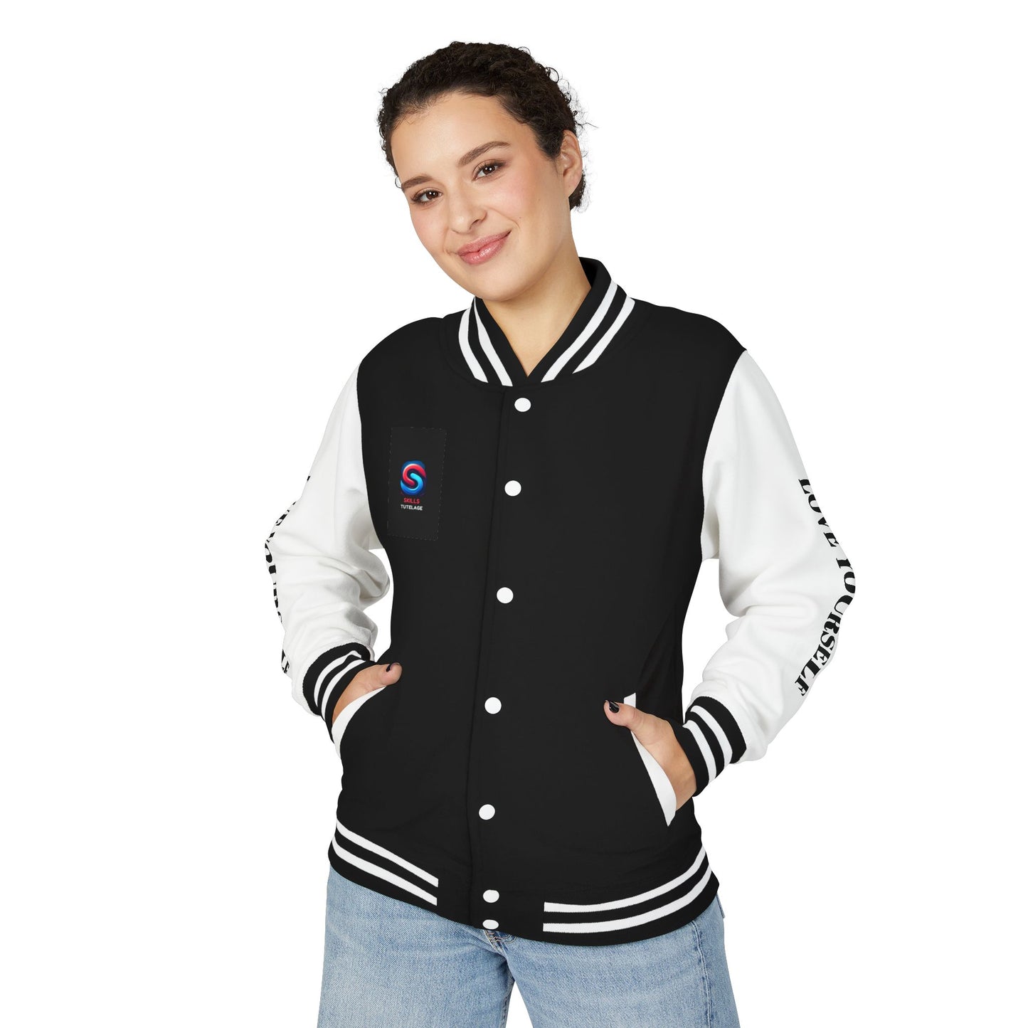 Letterman Jacket — 'Love Yourself' Black & White Varsity Jacket